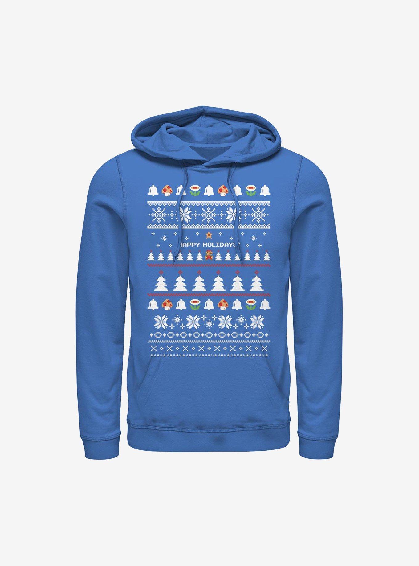 Super Mario Happy Holidays Christmas Pattern Hoodie