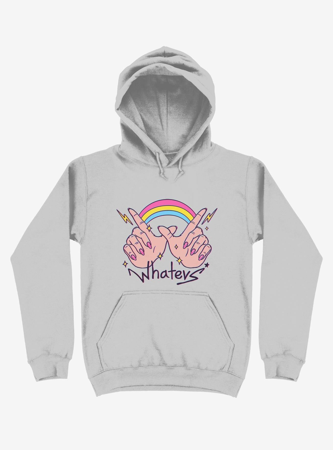Rainbow Whatevs! Silver Hoodie