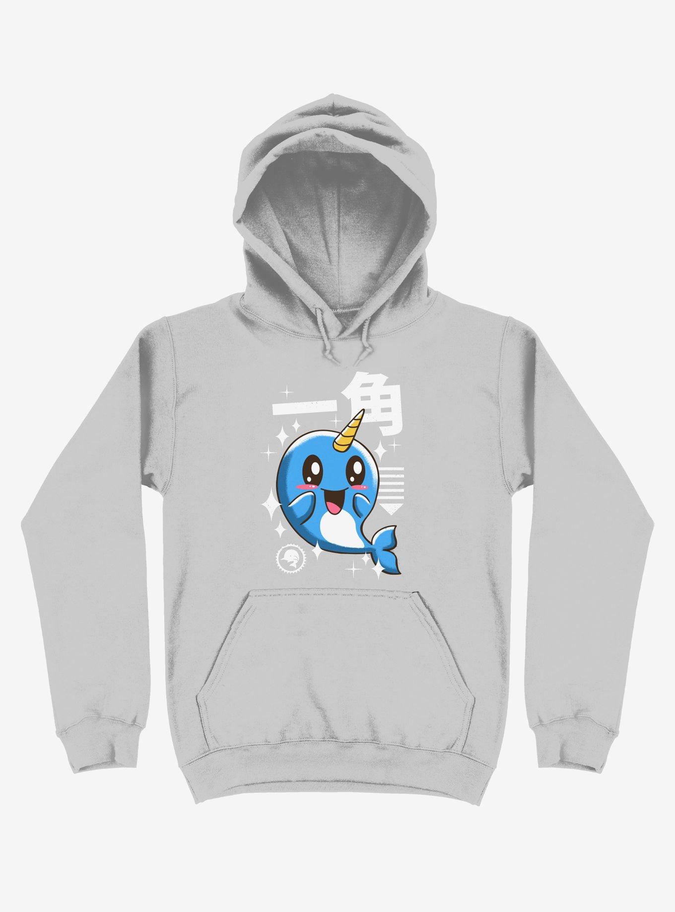 Kawaii Narwhal Silver Hoodie