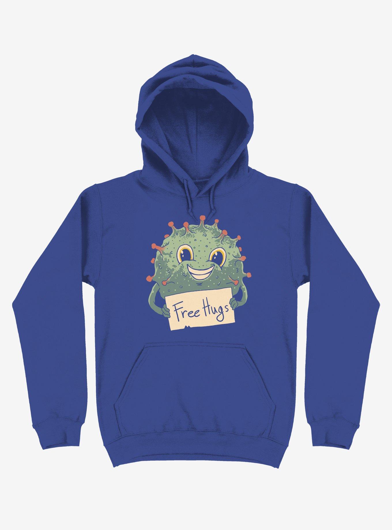 Free Virus Hugs Royal Blue Hoodie