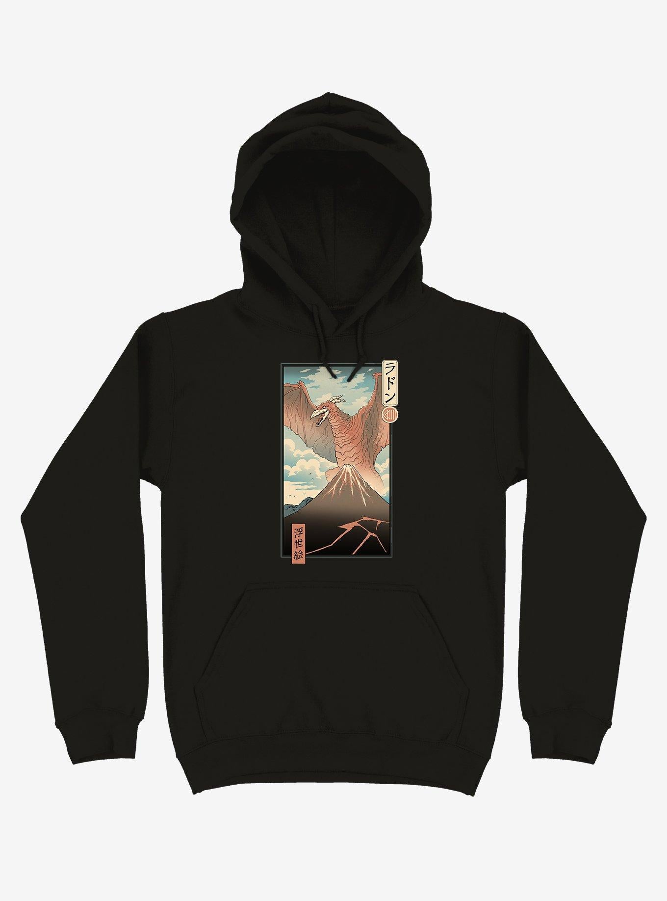 Irradiated Kaiju Ukiyo-e Black Hoodie