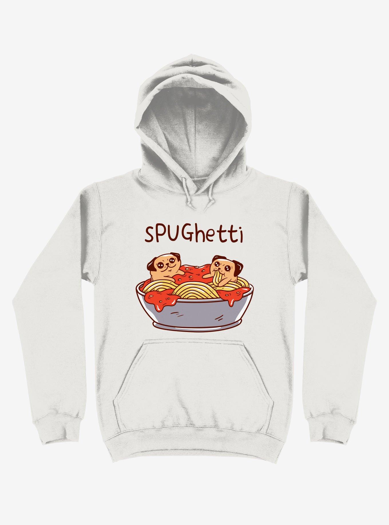 Spughetti Spaghetti Pugs White Hoodie