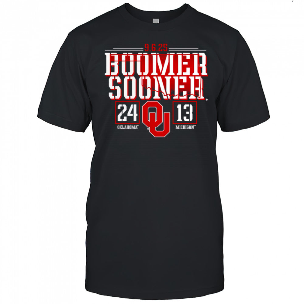 2025 Boomer Sooner 24 Oklahoma vs Michigan 13 game score shirt