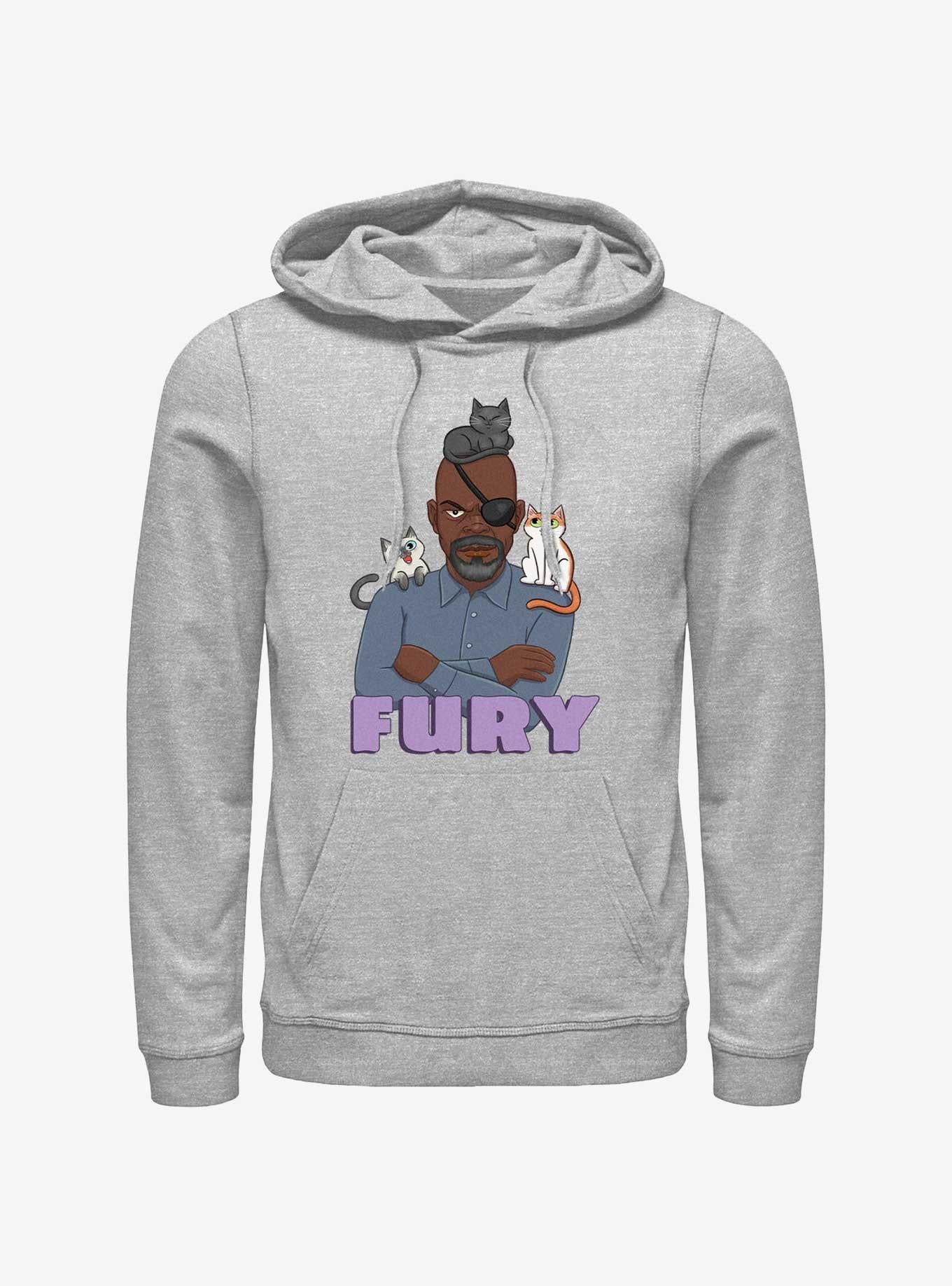 Marvel The Marvels Nick Fury Cats Hoodie