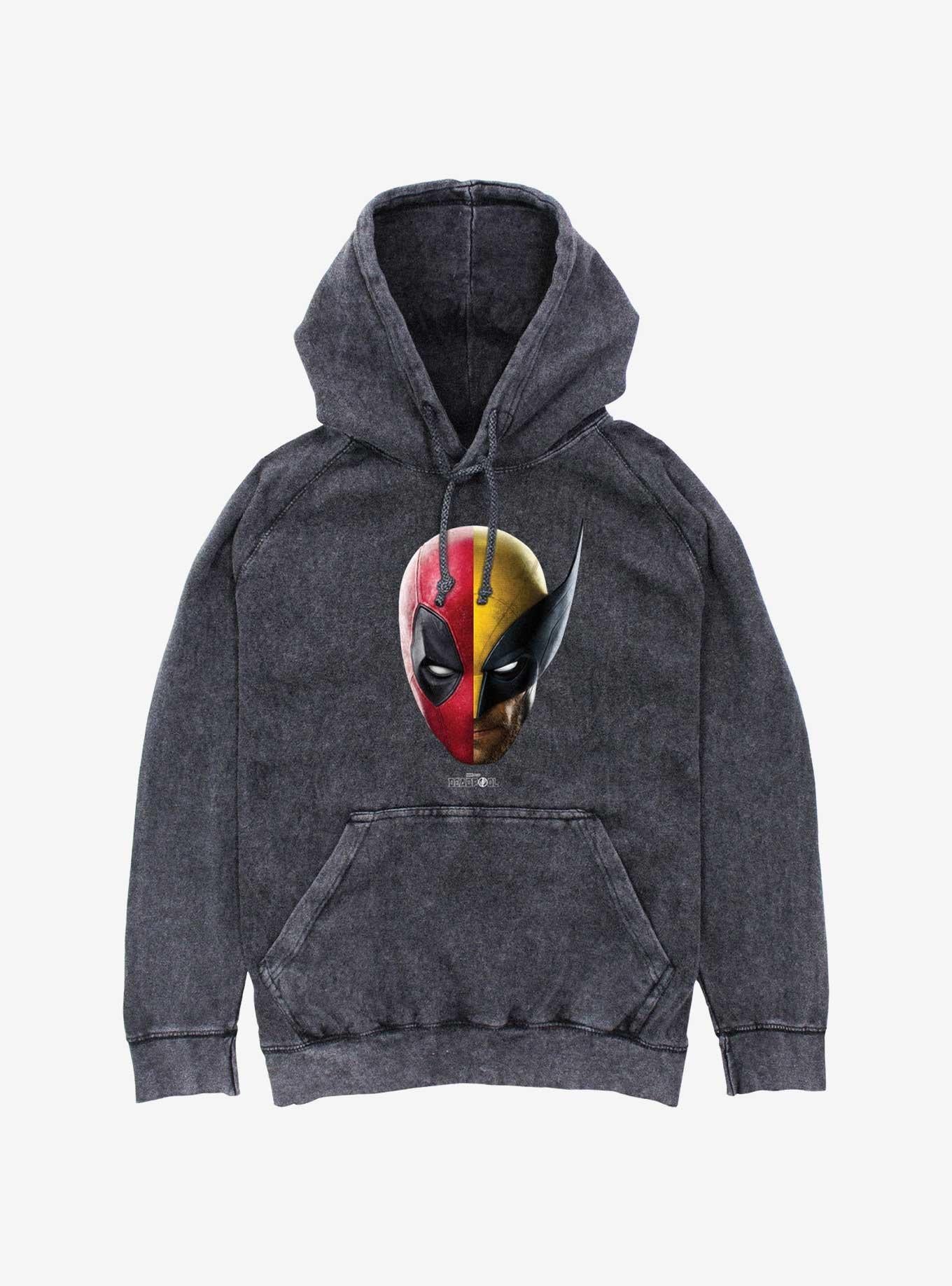 Marvel Deadpool & Wolverine Half Half Portrait Mineral Wash Hoodie