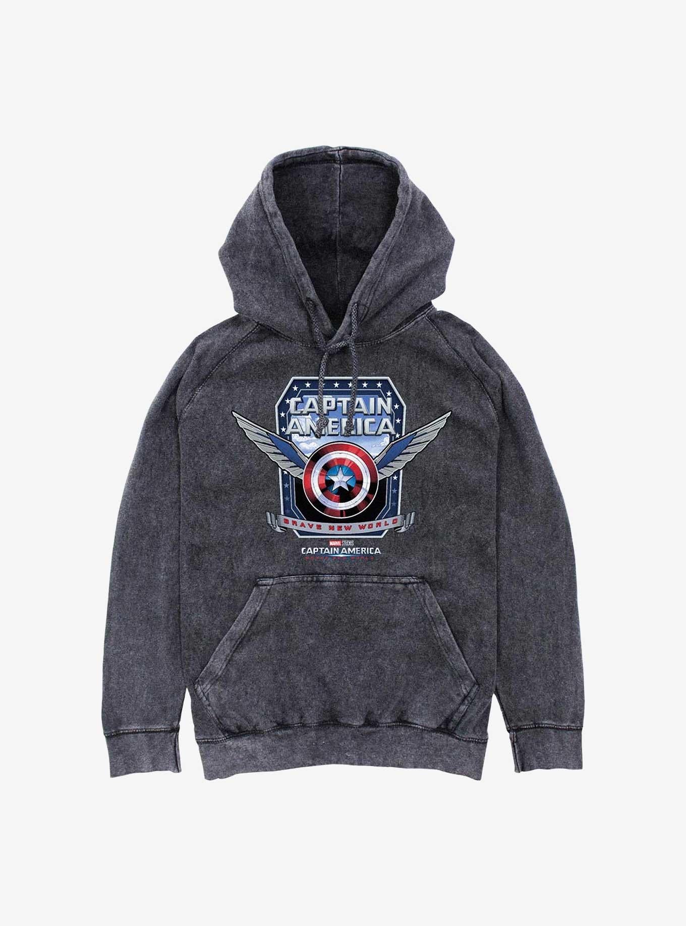 Captain America: Brave New World Captain America Shield Wings Mineral Wash Hoodie
