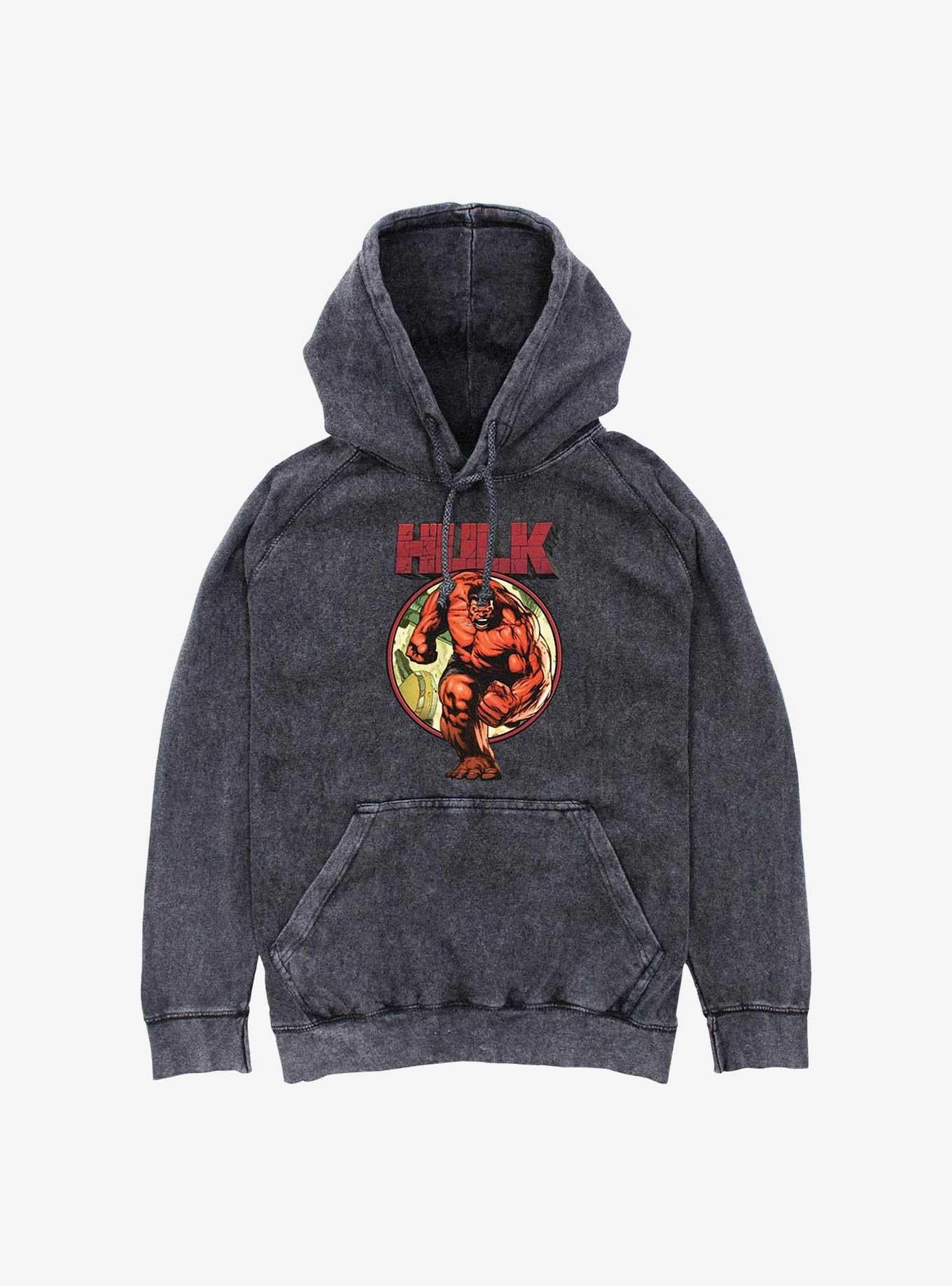 Marvel Red Hulk Run Mineral Wash Hoodie