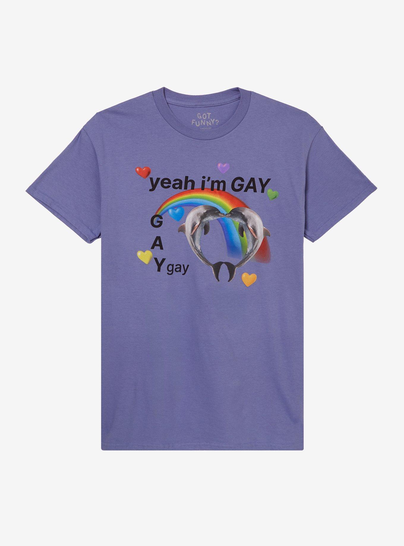 Dolphins Yeah I'm Gay T-Shirt By Got Funny?