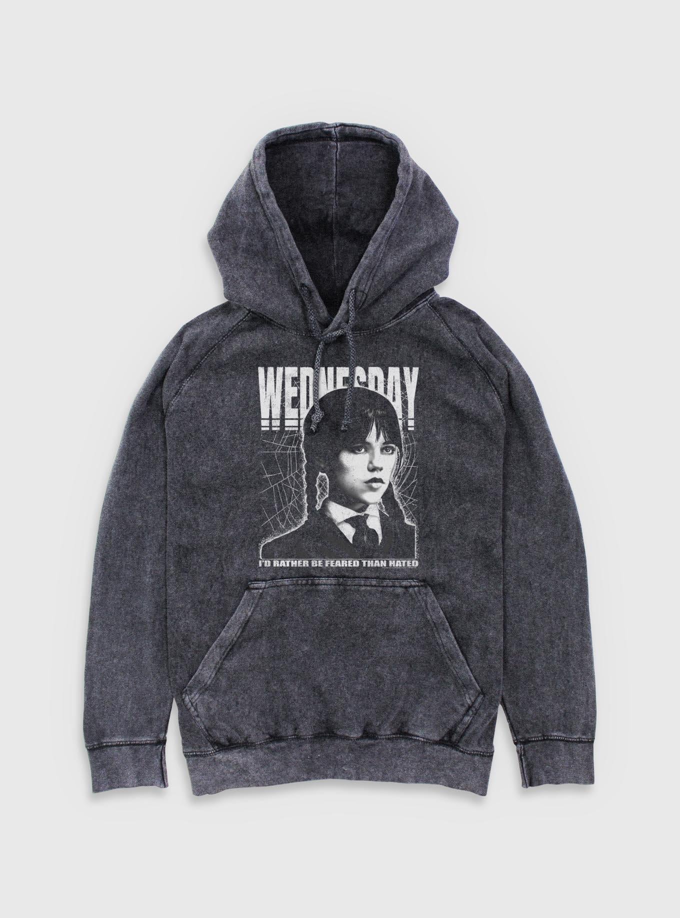 Wednesday Portrait Mineral Wash Hoodie Hot Topic Exclusive