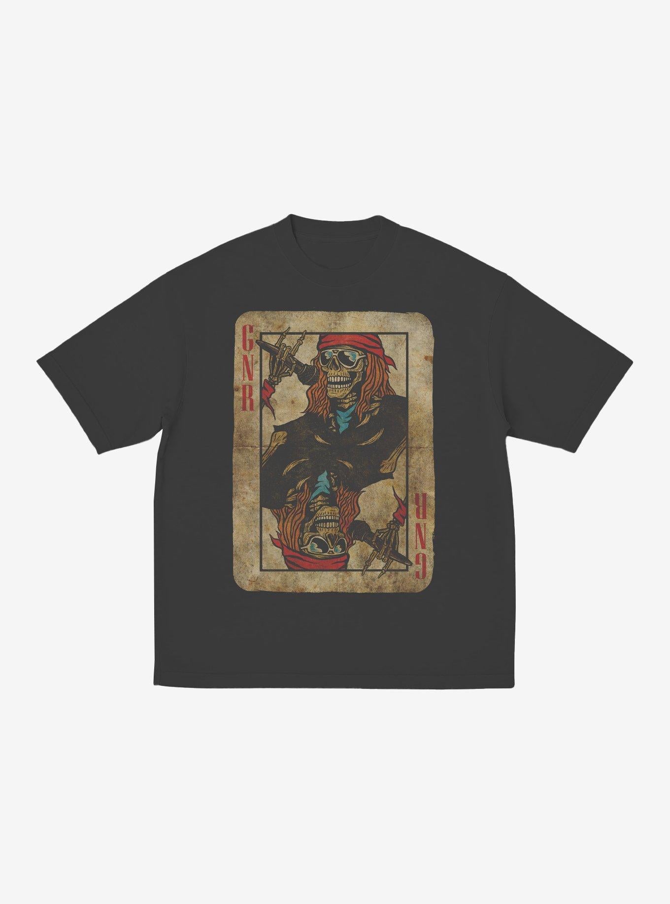 Guns N' Roses Skeleton Card Boyfriend Fit Girls T-Shirt
