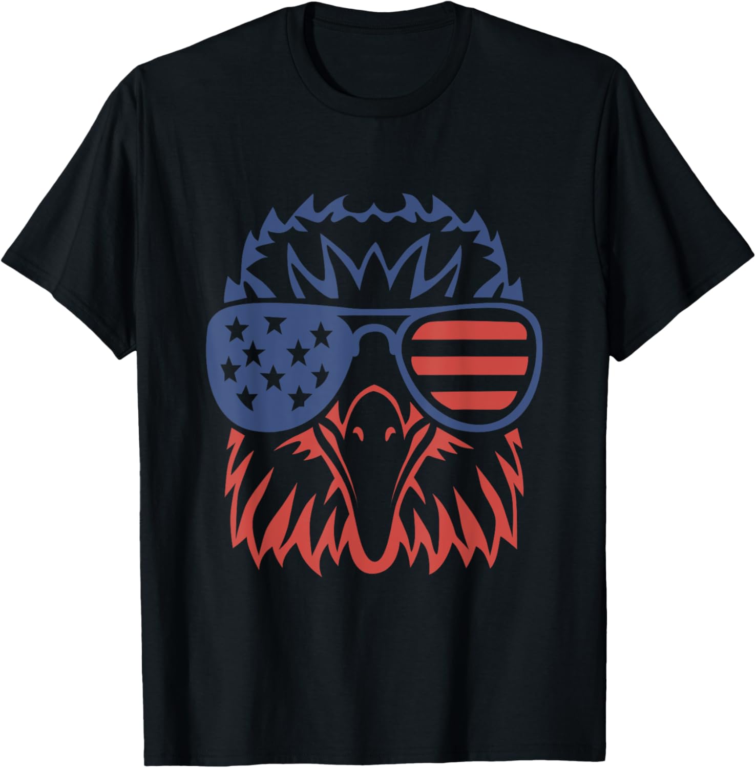 4th of July Patriotic Eagle T Shirt American Flag Glasses US