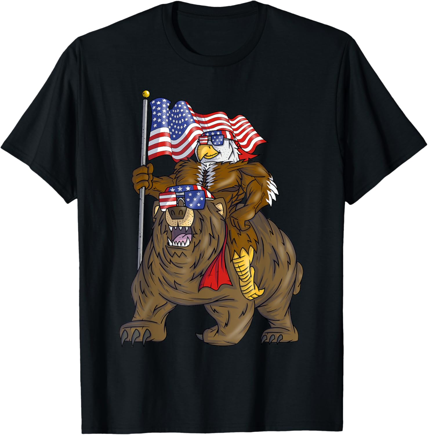 4th of July Boys Proud American Bald Eagle Bear