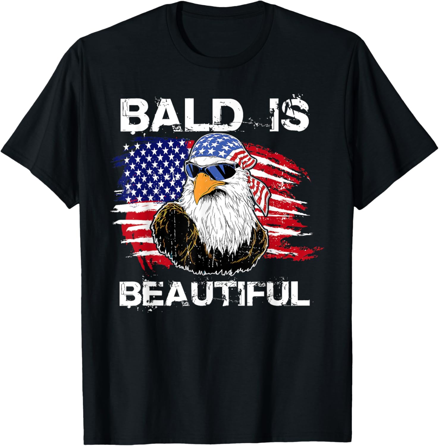 4th Of July Bald Is Beautiful Eagle Patriotic USA Flag