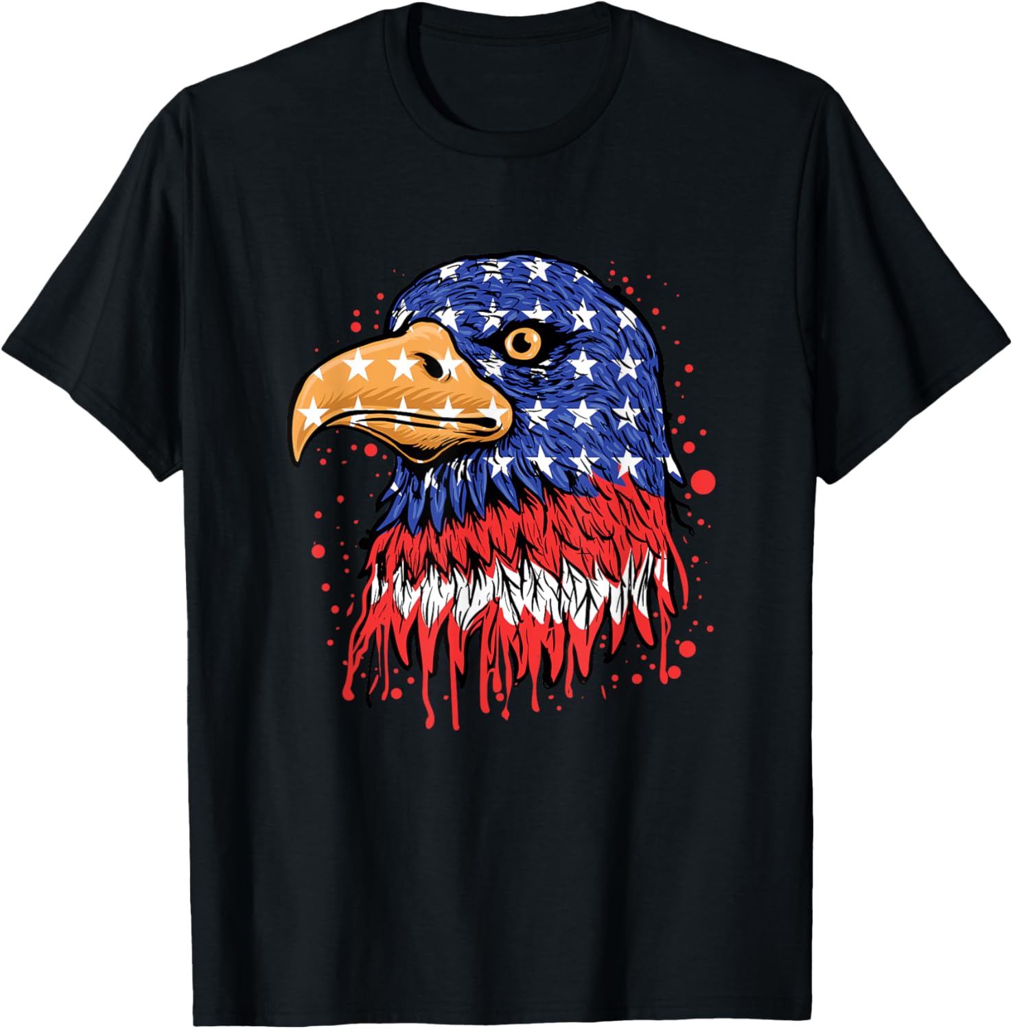 4th of July Freedom Bald American Eagle Patriotic USA Flag T-Shirt for Women Kids Men