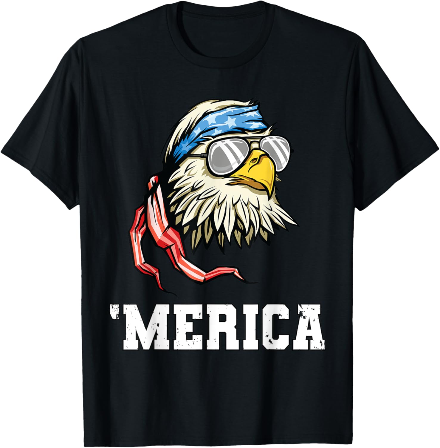 4th of July Bald Eagle USA Flag Merica Patriotic Veterans T-Shirt for Women Kids Men