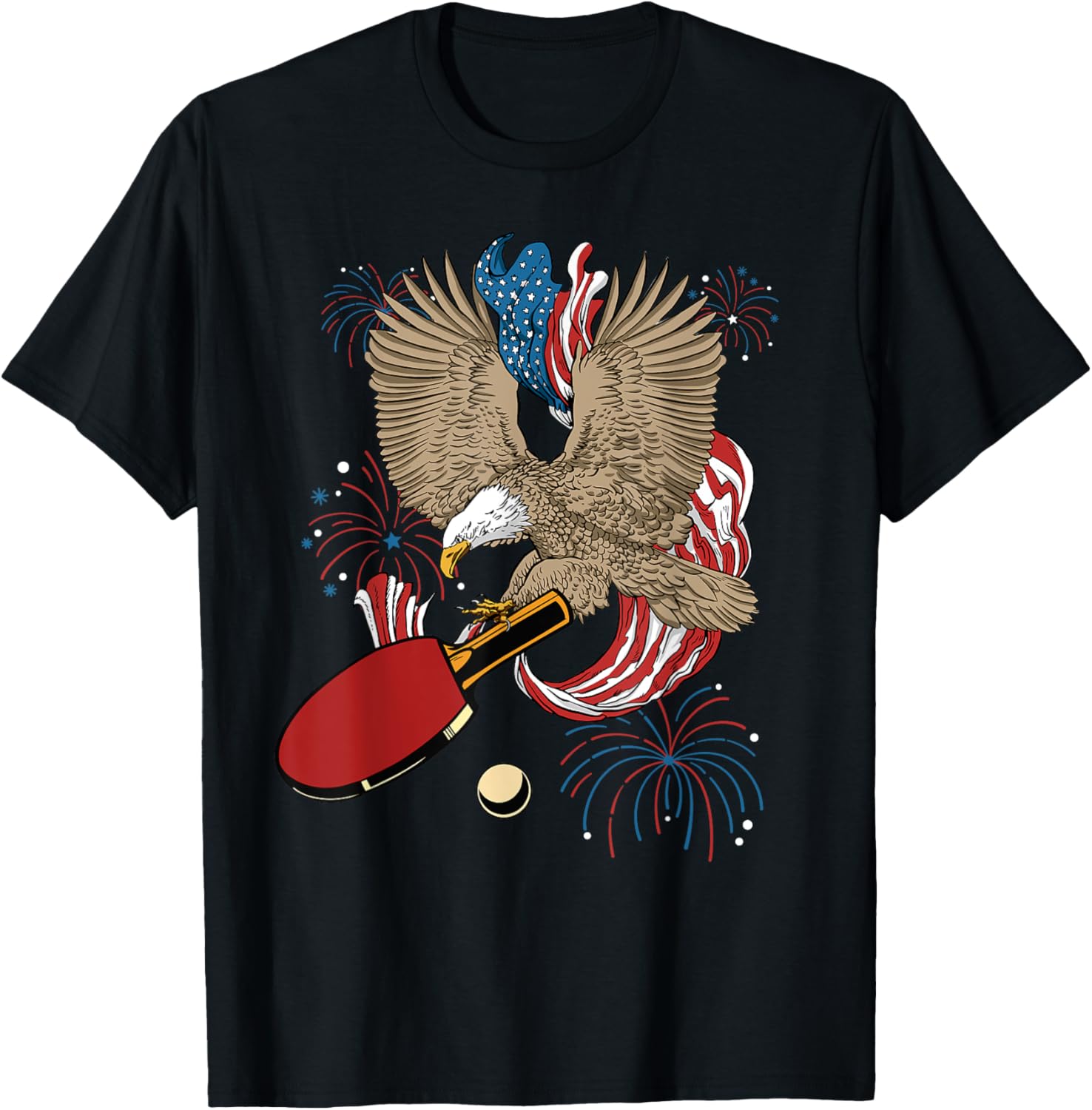4th Of July Ping Pong Eagle USA Flag America Table Tennis
