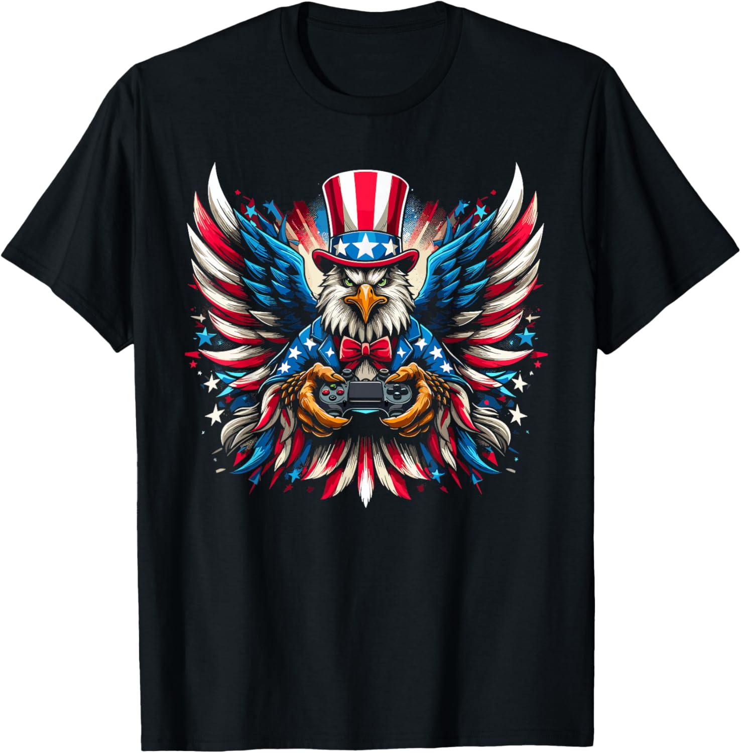 4th of July Video Game Bald Eagle American Flag Boys Kids