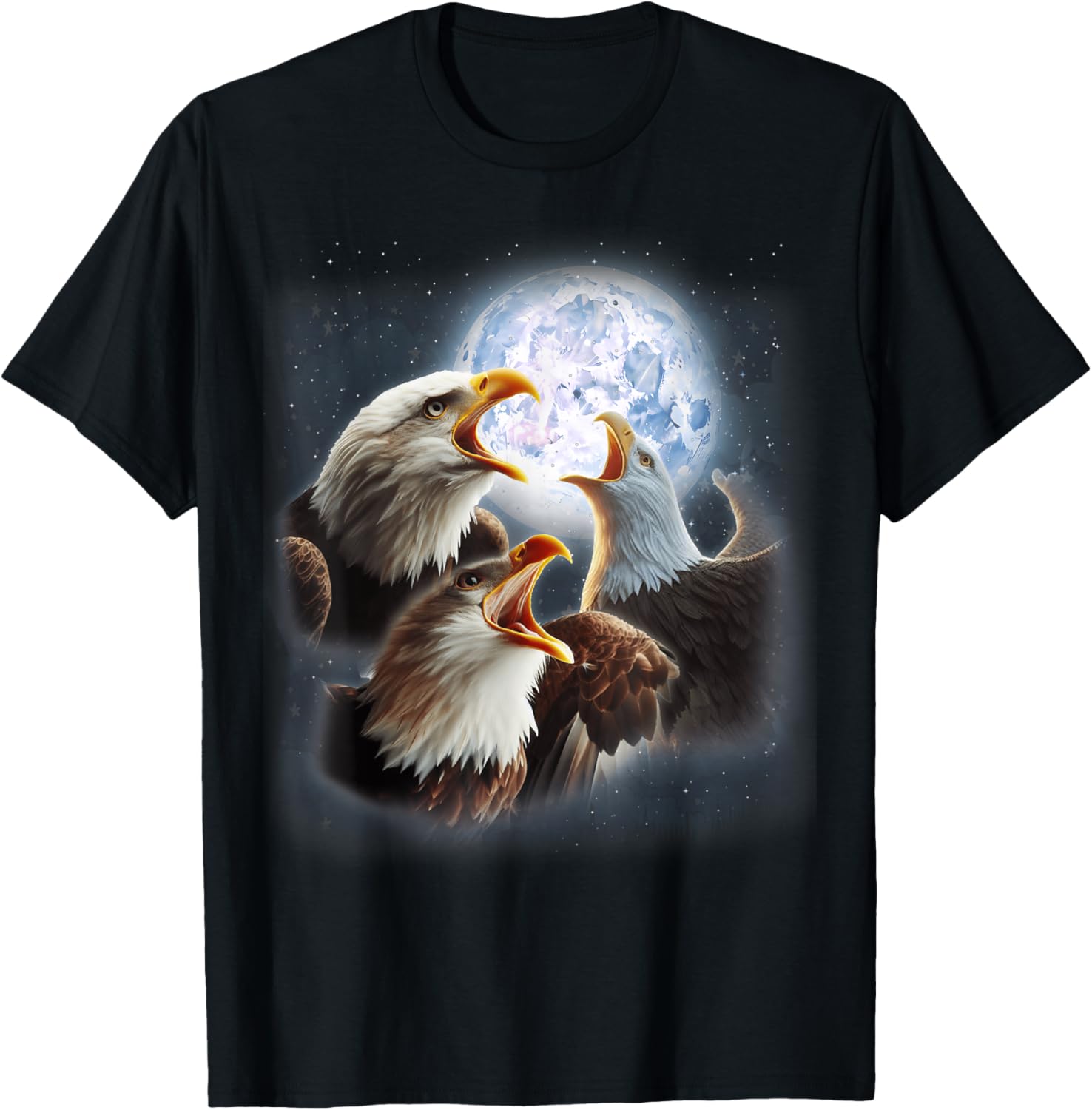 3 Eagles Howling At The Moon Funny Eagle Bird Lover Birder