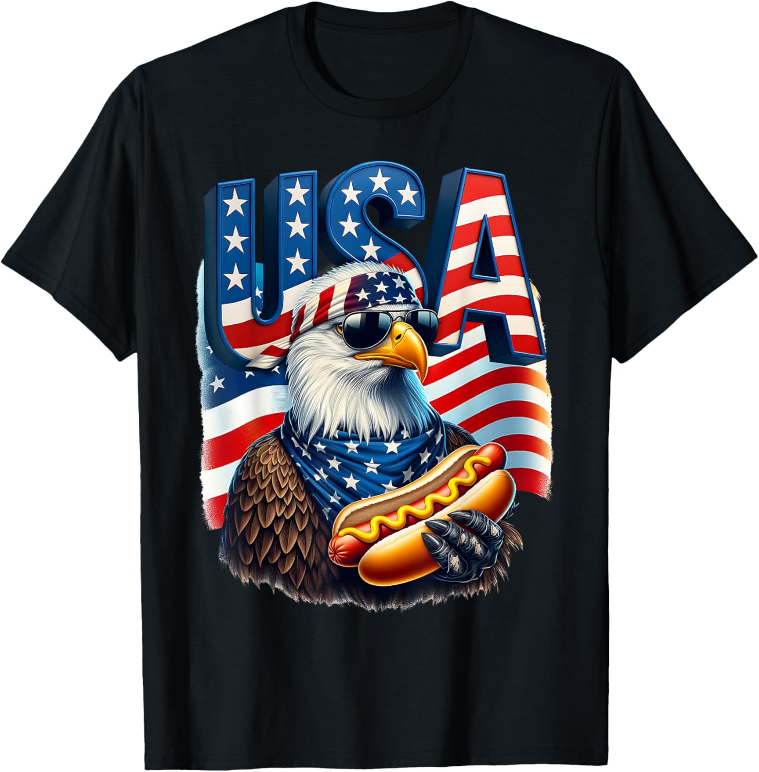 4th Of July Pride Patriotic Bald Eagle US American Flag