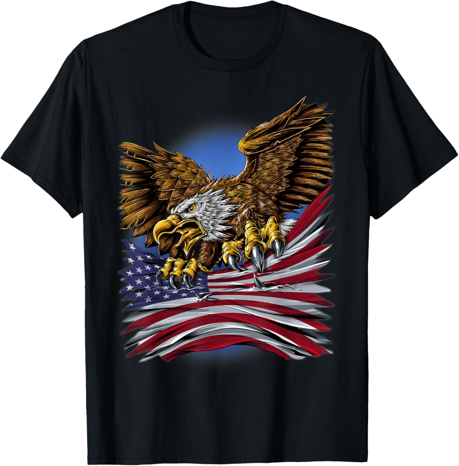 4th of July, america patriotic bald eagle with american flag T-Shirt for Women Kids Men