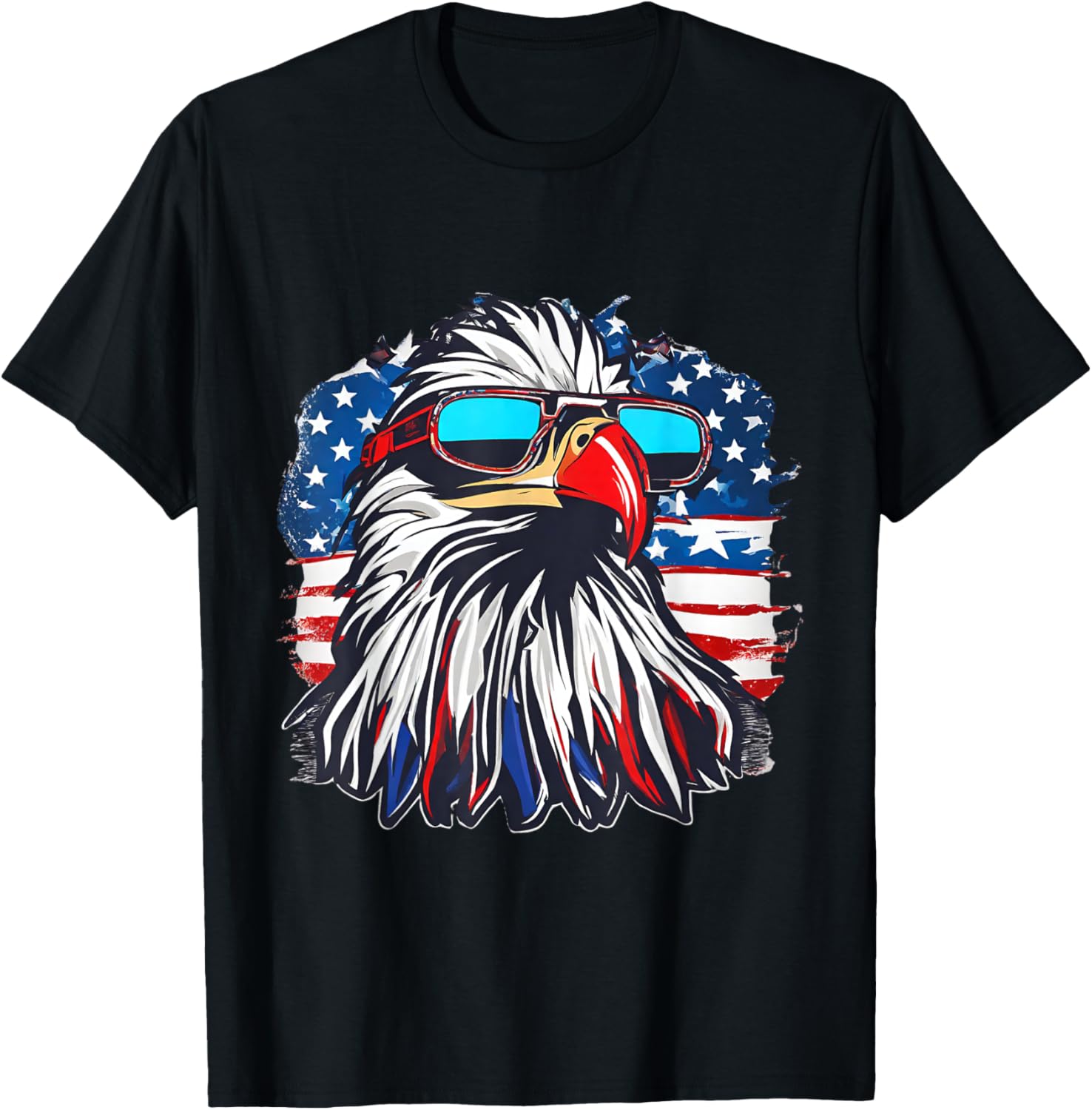 4th of July Merica USA Flag Bald Eagle Patriotic Veteran T-Shirt for Women Men
