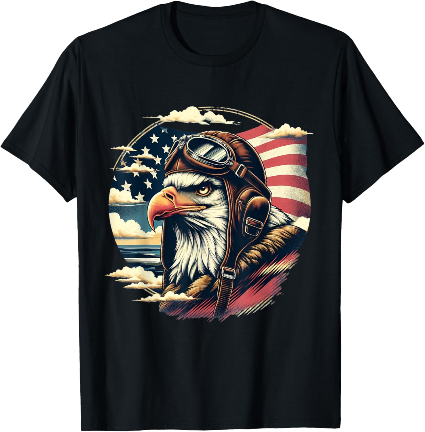4th of July Patriotic American Shirt Eagle Fighter Pilot