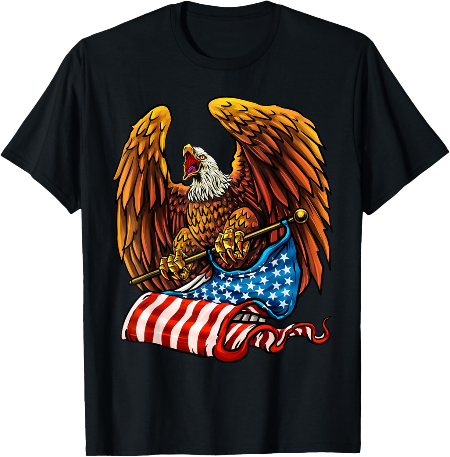 4th July Independence Day American Eagle Stars and Stripes T-Shirt for Women Men