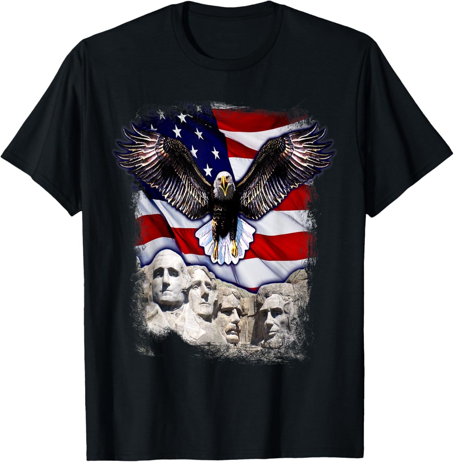 4th Of July American Bald Eagle Mount Rushmore 'Merica Flag
