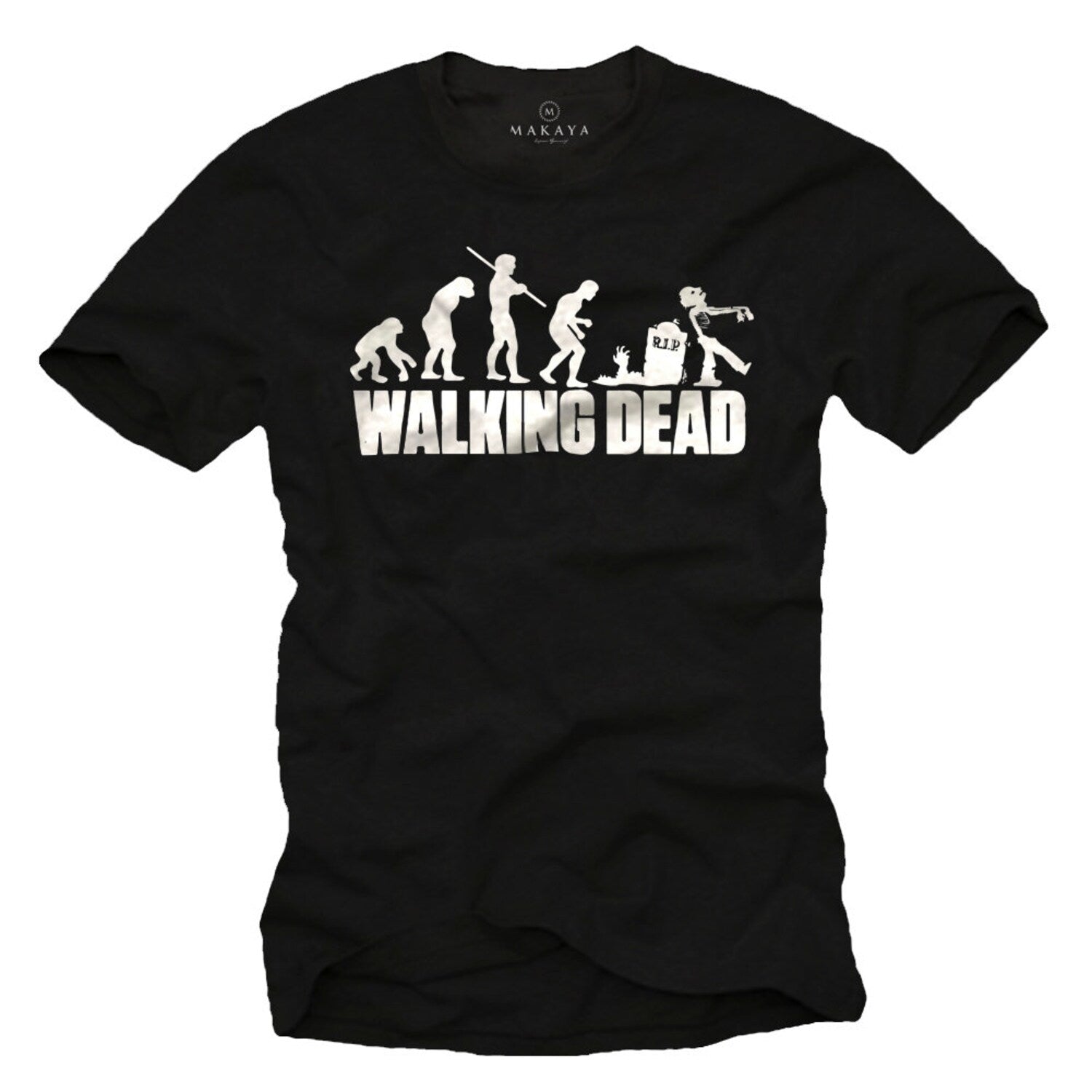 'Walking Dead Zombie Evolution' Funny Men's Slogan Tee - Horror Graphic Novelty Shirt