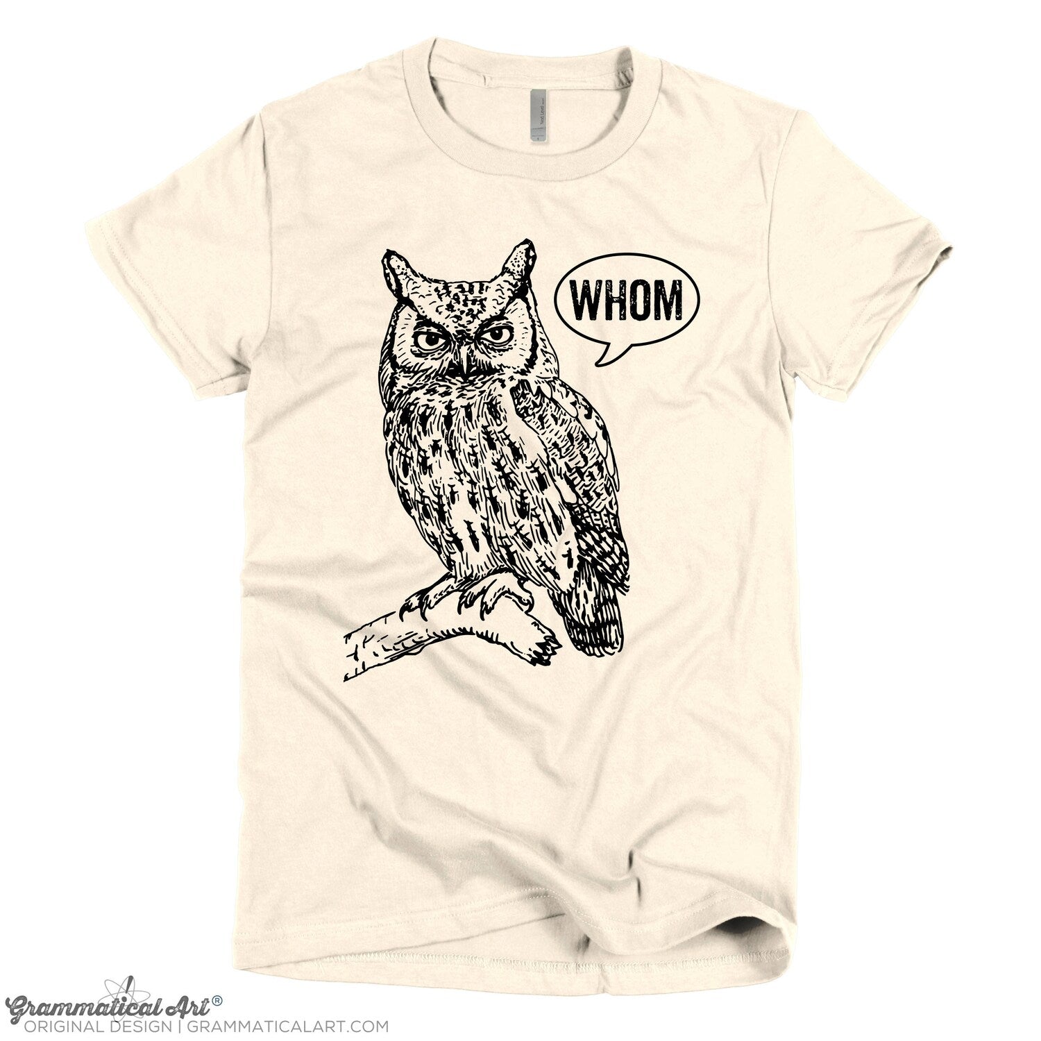 'Whom Owl' Grammar Pun Tee - Funny English Teacher Gift Graphic Novelty Shirt