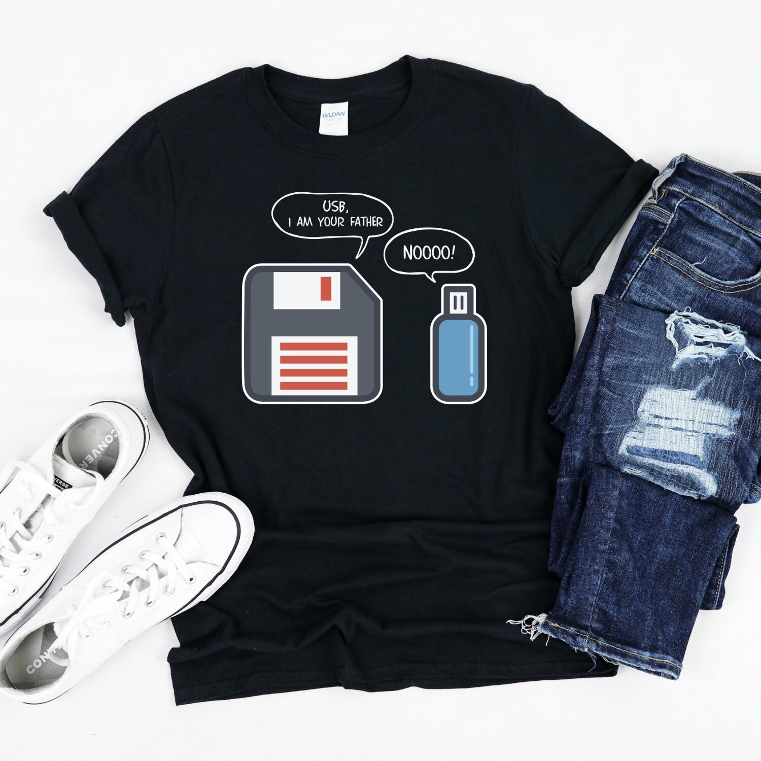 'USB I Am Your Father' Tech Dad Joke Tee - Funny Geeky Graphic Novelty Gift Shirt