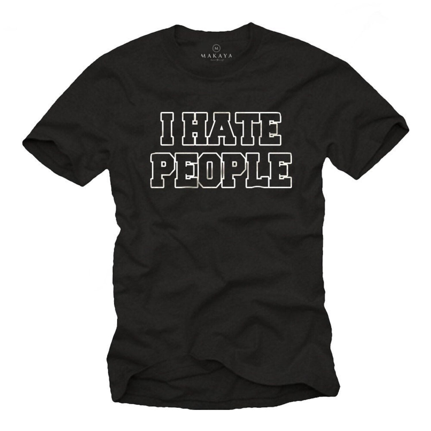 'I Hate People' Sarcastic Slogan Tee - Funny Anti-Social Graphic Novelty Shirt