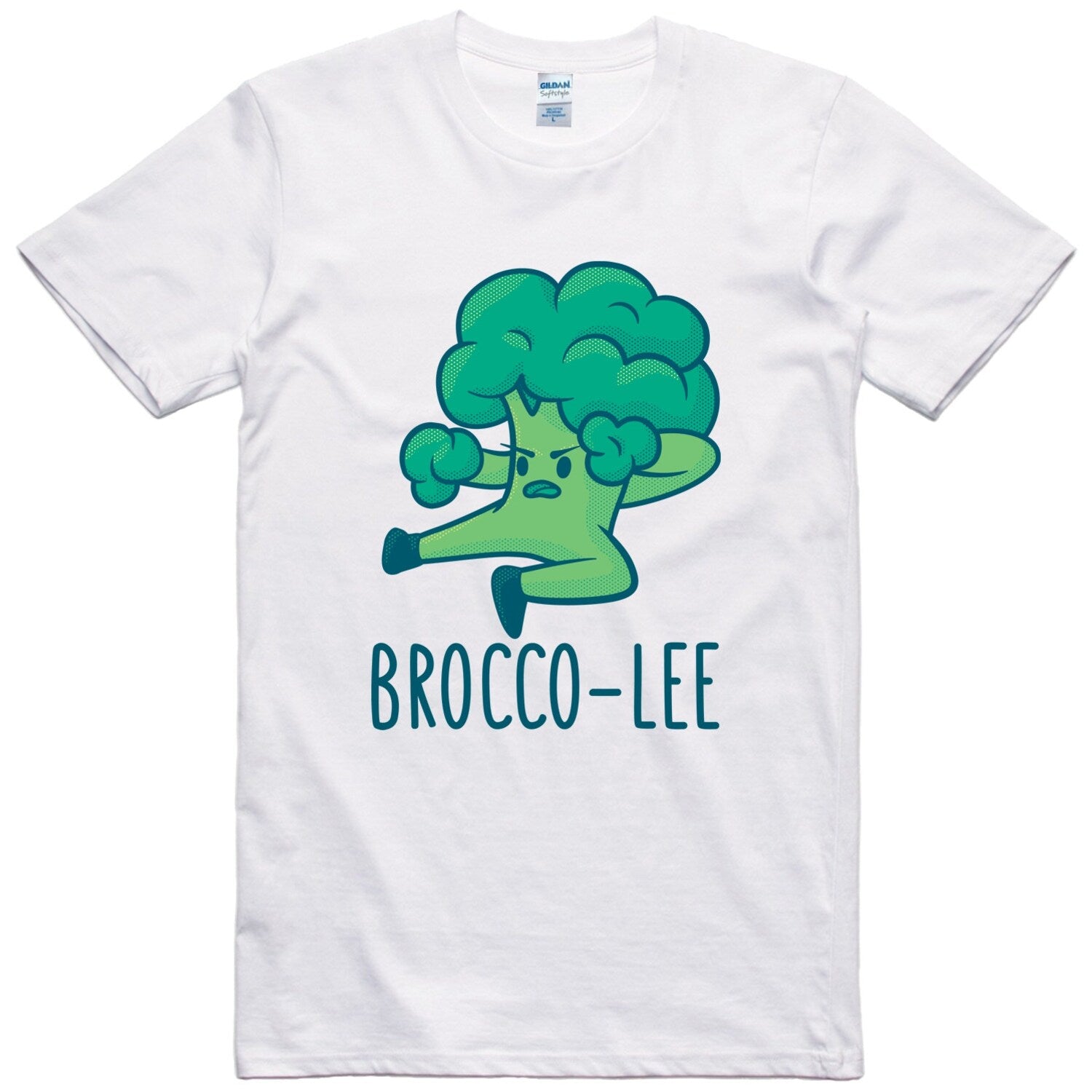 'Broccoli Print' Vegan Vegetarian Tee - Funny Food Humor Graphic Novelty Shirt