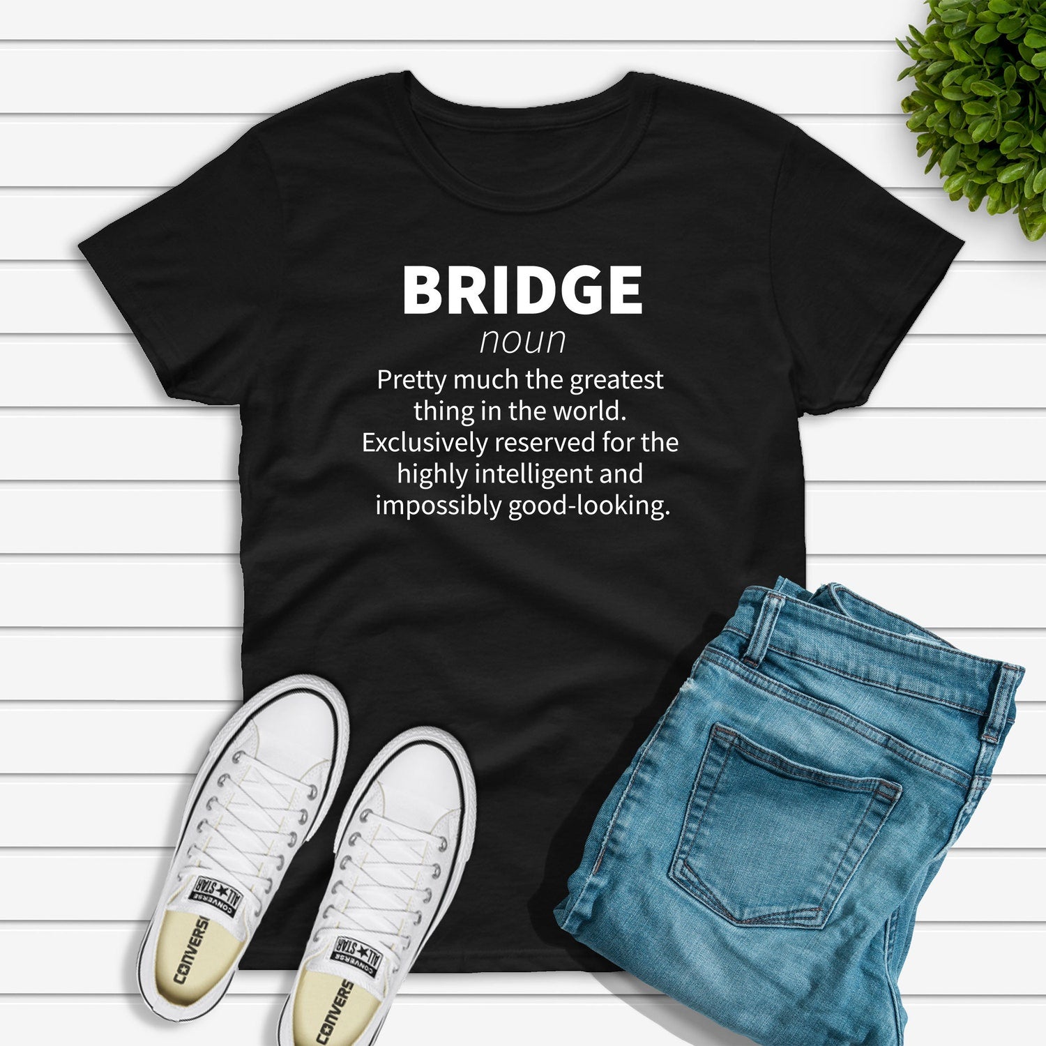 'Bridge Definition' Card Game Pun Tee - Funny Bridge Player Gift Novelty Shirt