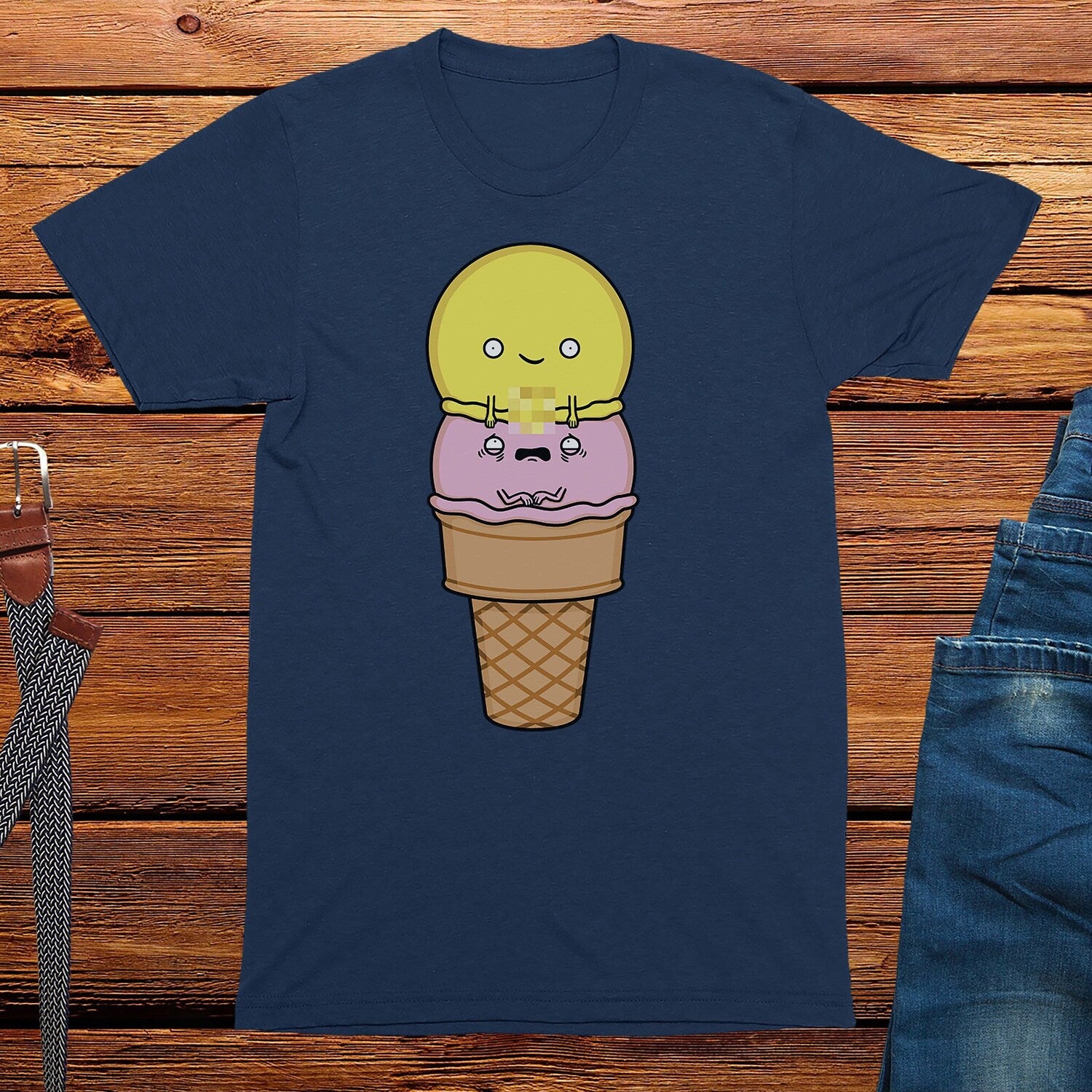 'Ice Cream Balls' Novelty Joke Tee - Funny Mens Comedy Graphic Novelty Gift Shirt