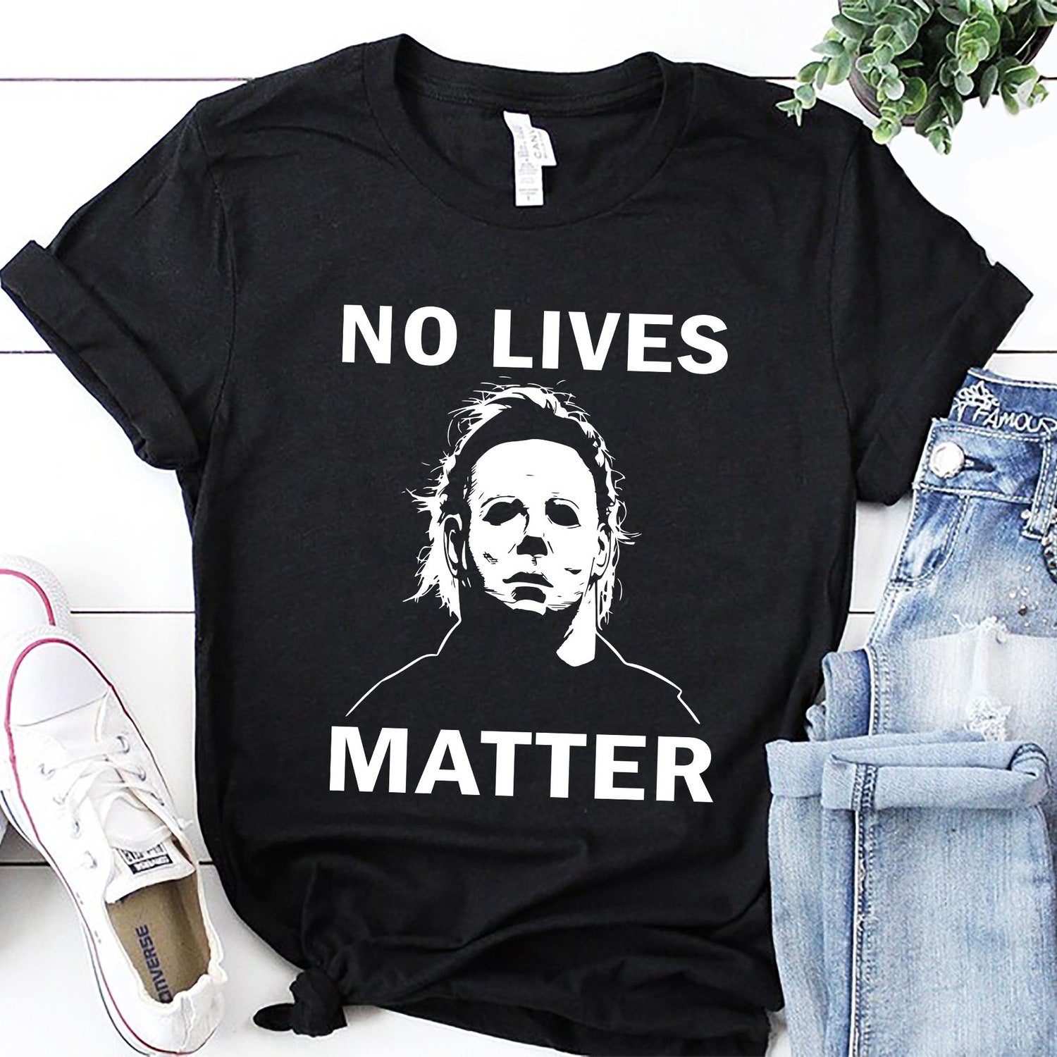 'No Lives Matter' Michael Myers Halloween Tee - Funny Horror Fan Graphic Novelty Shirt