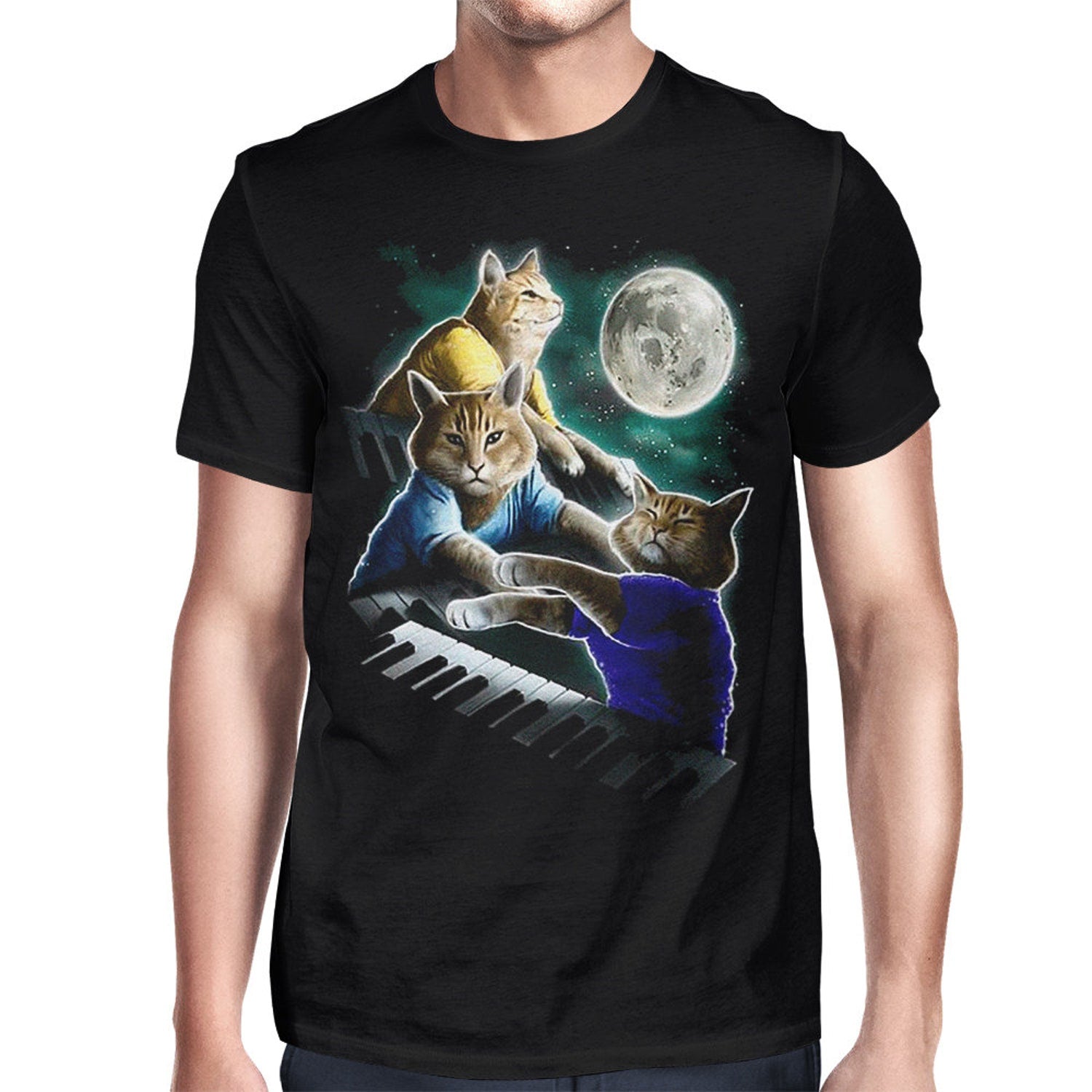'Keyboard Cats' Funny Music Parody Tee - Cotton Graphic Novelty Shirt