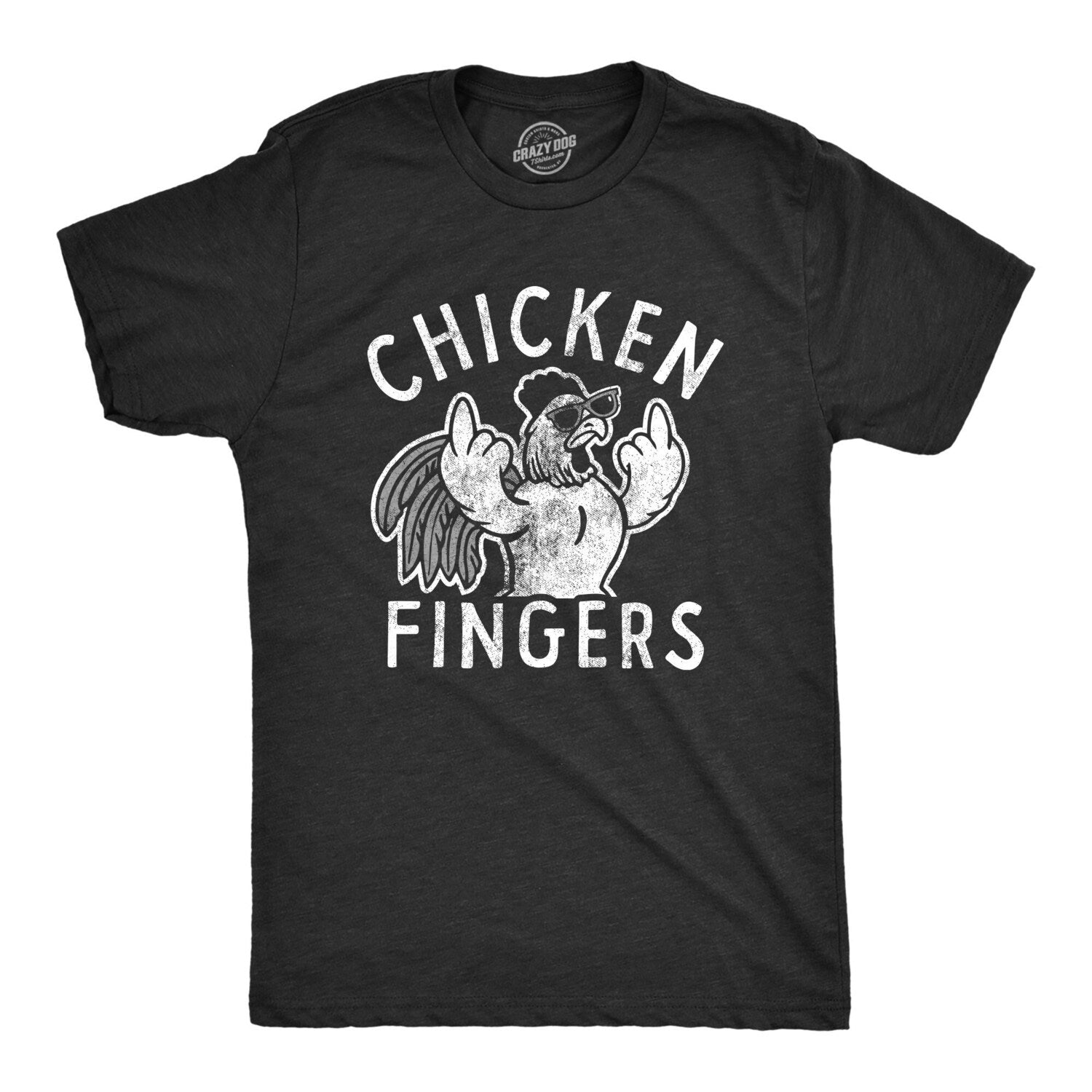 'Chicken Fingers Middle Fingers' Rude Chicken Tee - Funny Offensive Food Graphic Novelty Shirt
