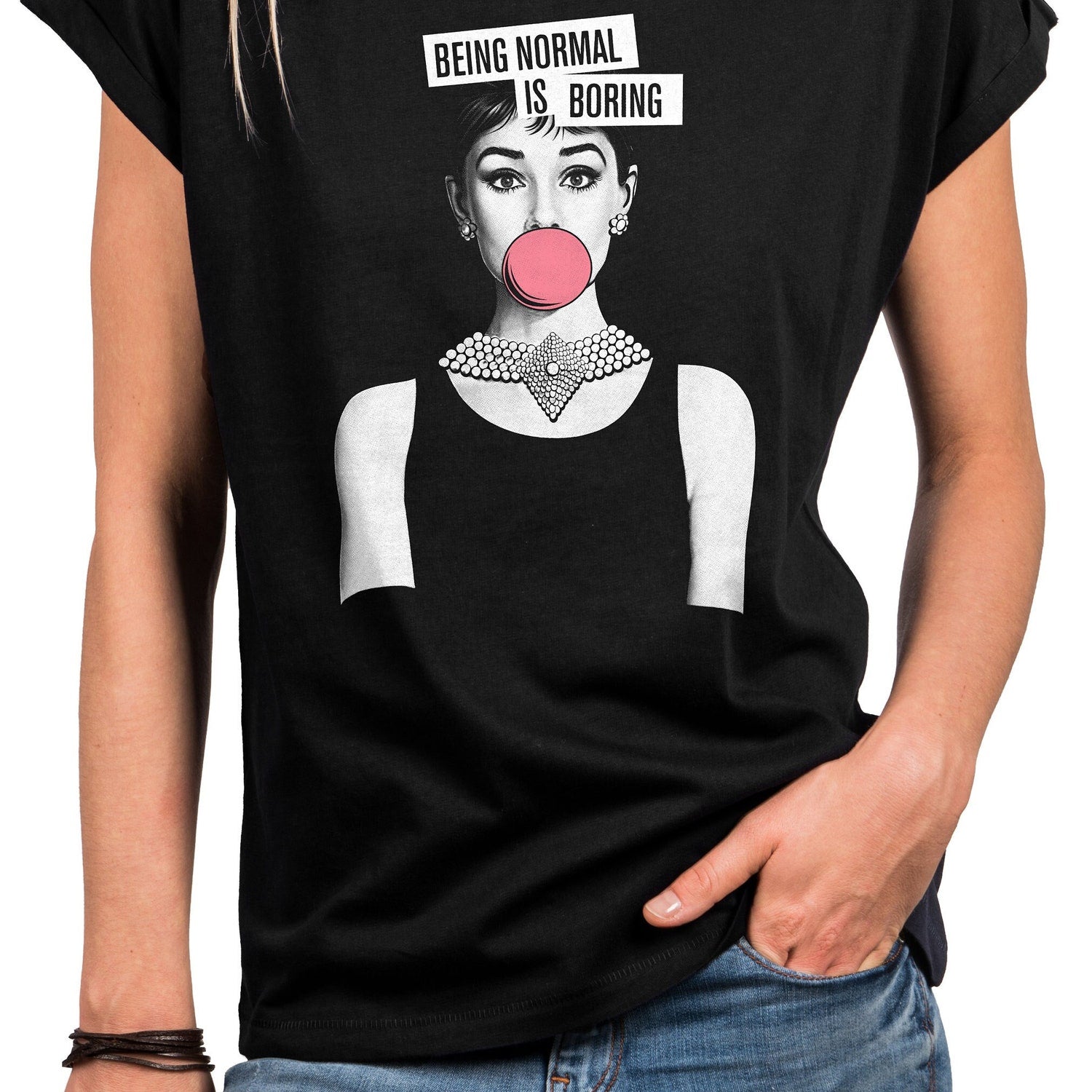 'Normal Is Boring' Funny Saying Tee - Oversized Slogan Graphic Novelty Shirt