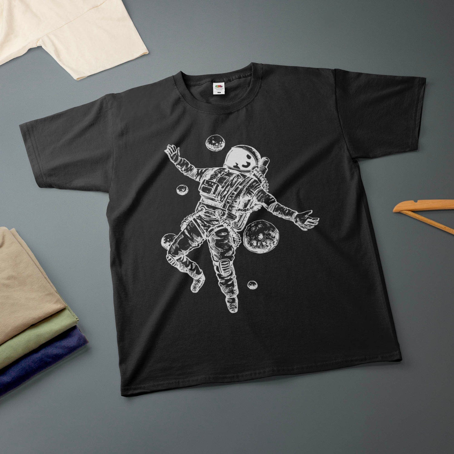 'Astronauts' Ink Drawing Tee - Space Graphic Novelty Shirt