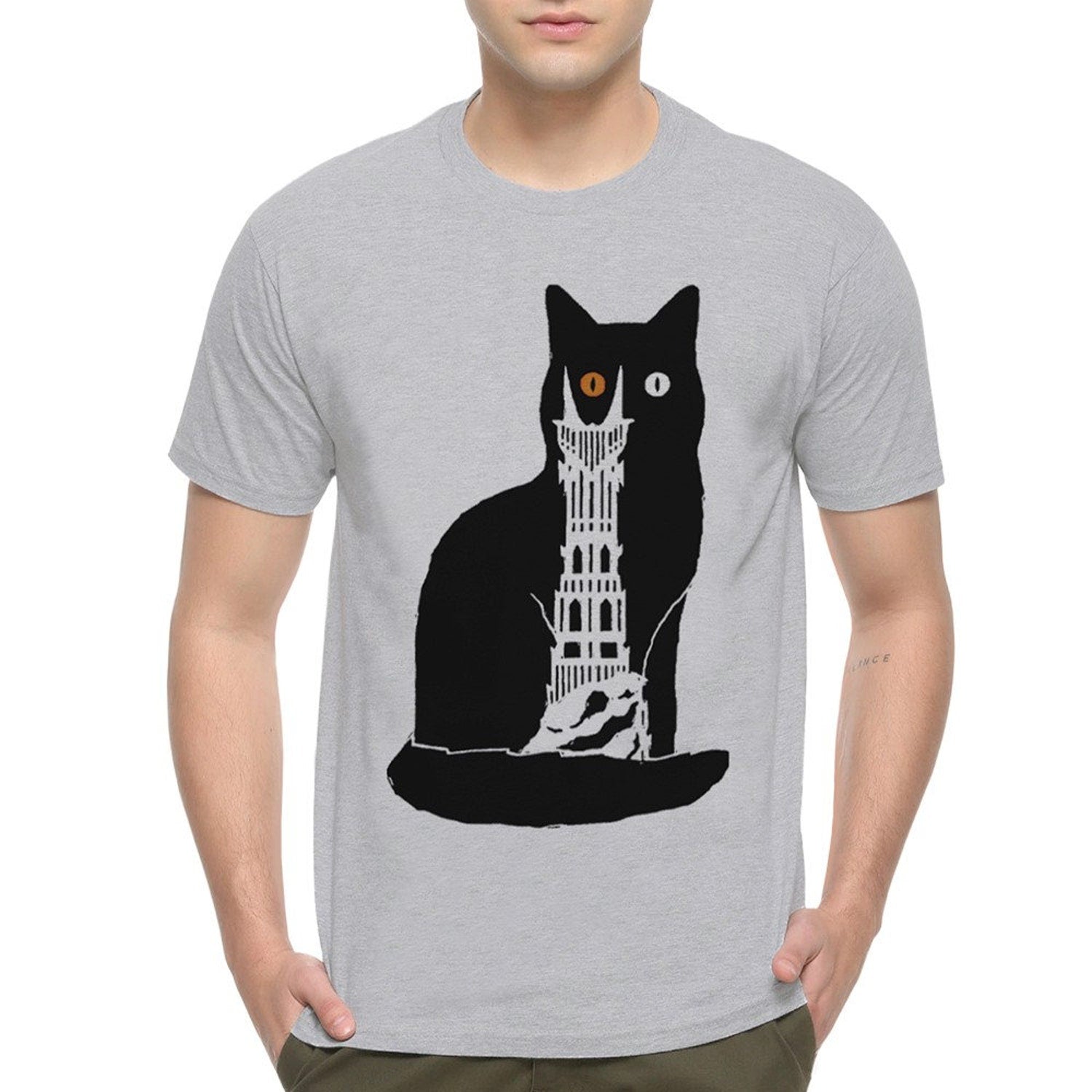 'Cat Sauron' Funny Lord of the Rings Tee - Cat Lover Graphic Novelty Shirt