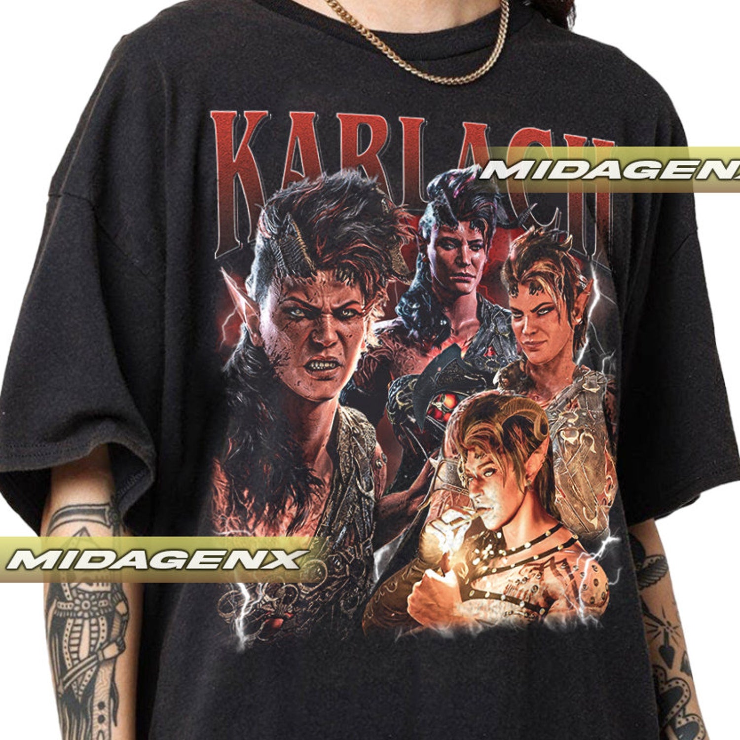 Limited Edition T-Shirt: Karlach Baldurs Gate 3 Vintage Fan Tee