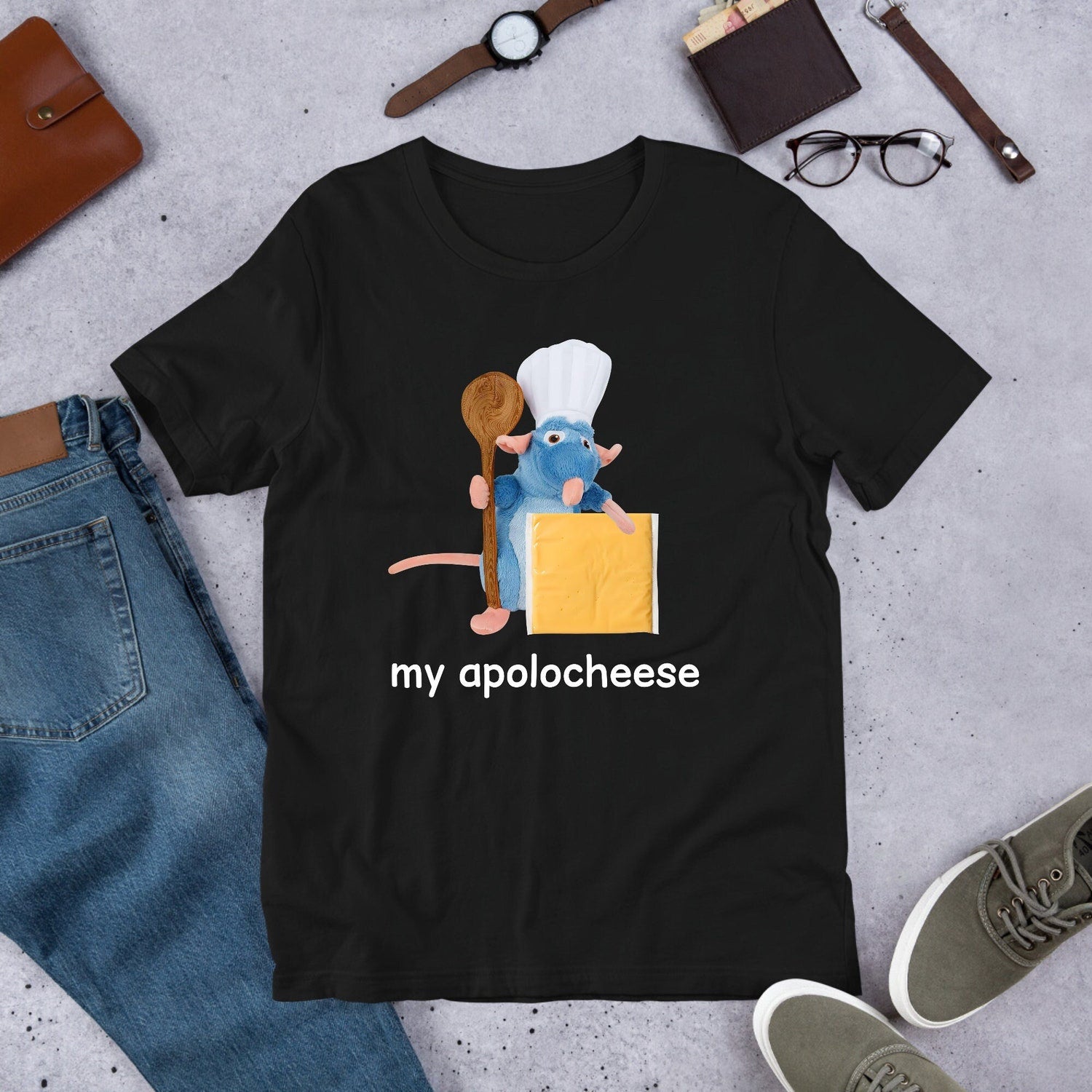 'Apolocheese Rat Plush' Cursed Meme Tee - Ironic Oddly Specific Graphic Shirt