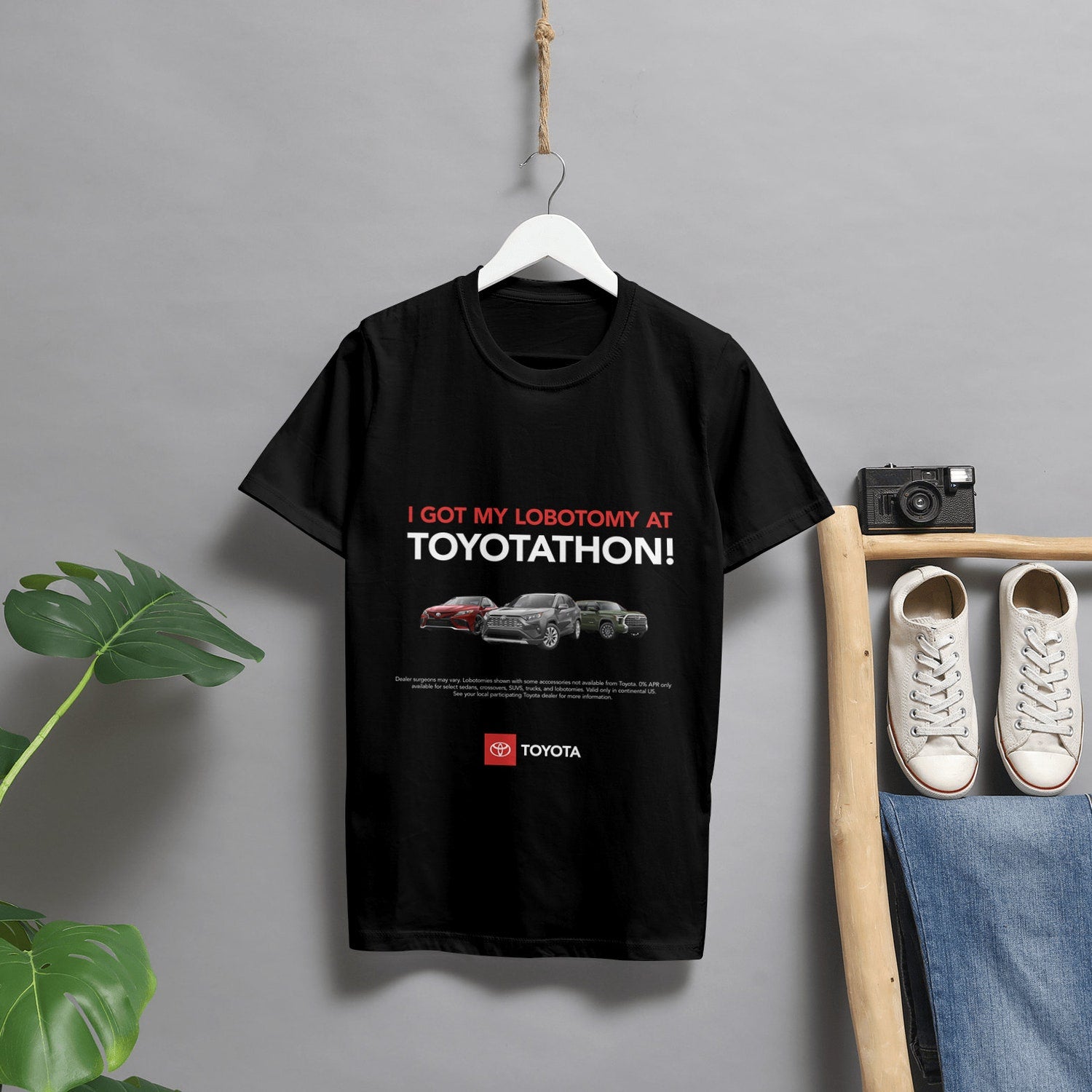 'Lobotomy at Toyotathon' Meme Tee - Funny Car Parody Graphic Novelty Shirt
