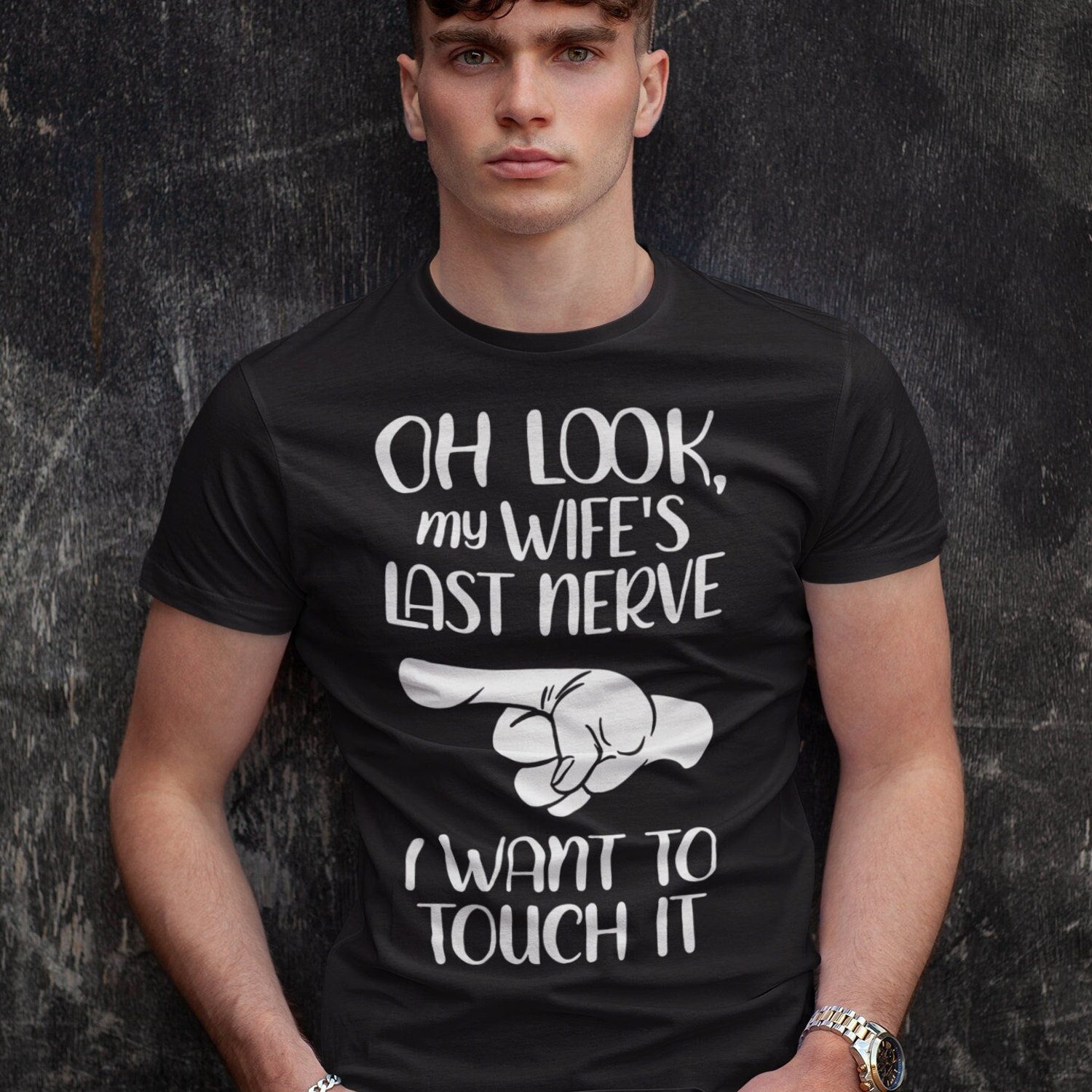 'My Wife's Last Nerve' Husband Tee - Funny Husband Graphic Novelty Shirt