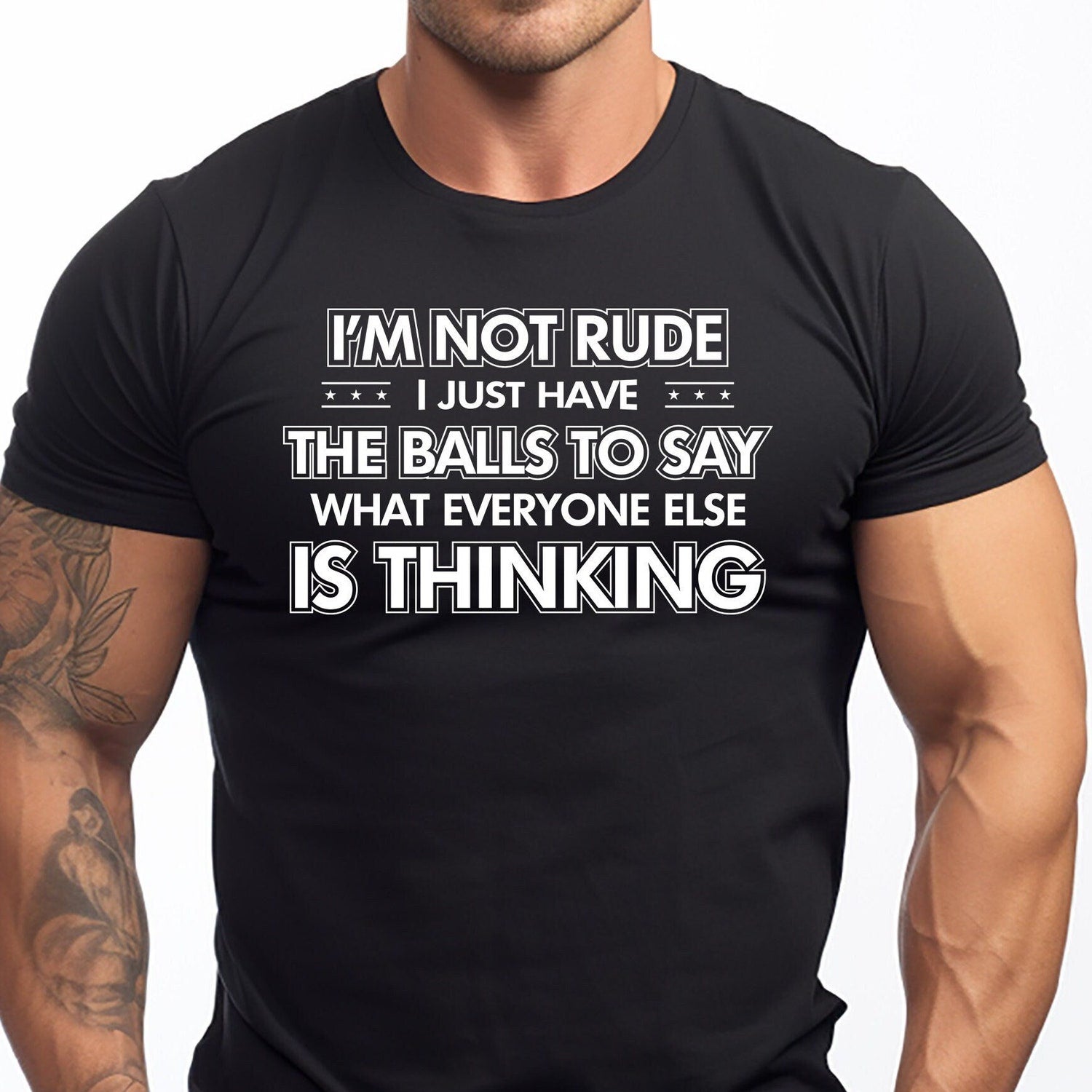 'Balls To Say What Everyone Is Thinking' Rude Quote Tee - Funny Sarcastic Novelty Shirt