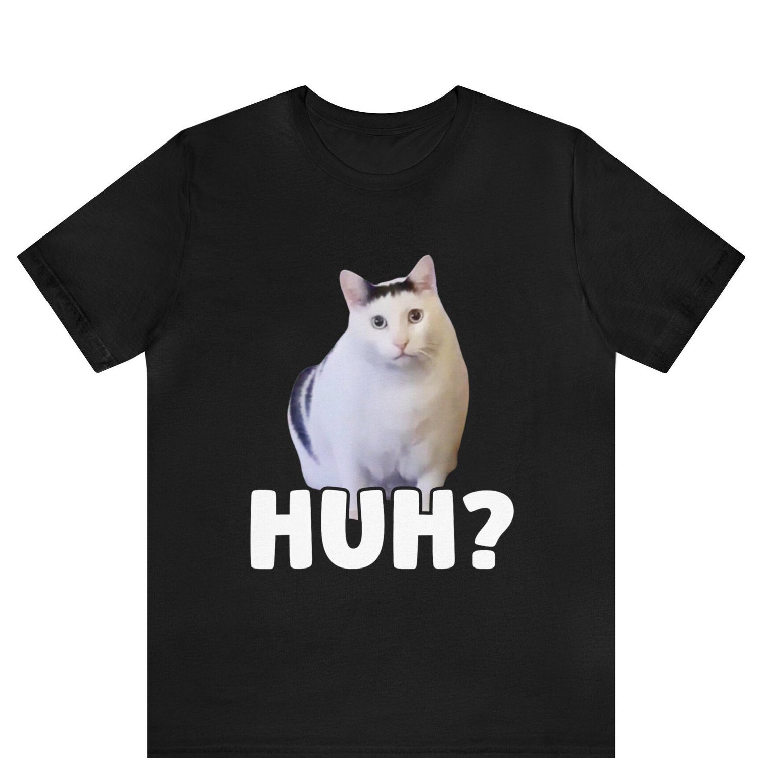 'Huh Cat Meme' Viral Internet Tee - Funny Cat Graphic Novelty Shirt