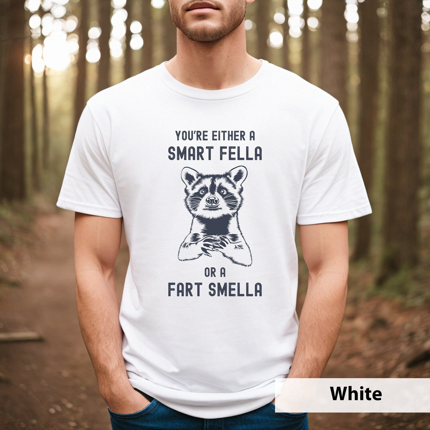 'Fart Smella' Raccoon Meme Tee - Funny Animal Graphic Joke Gift Shirt