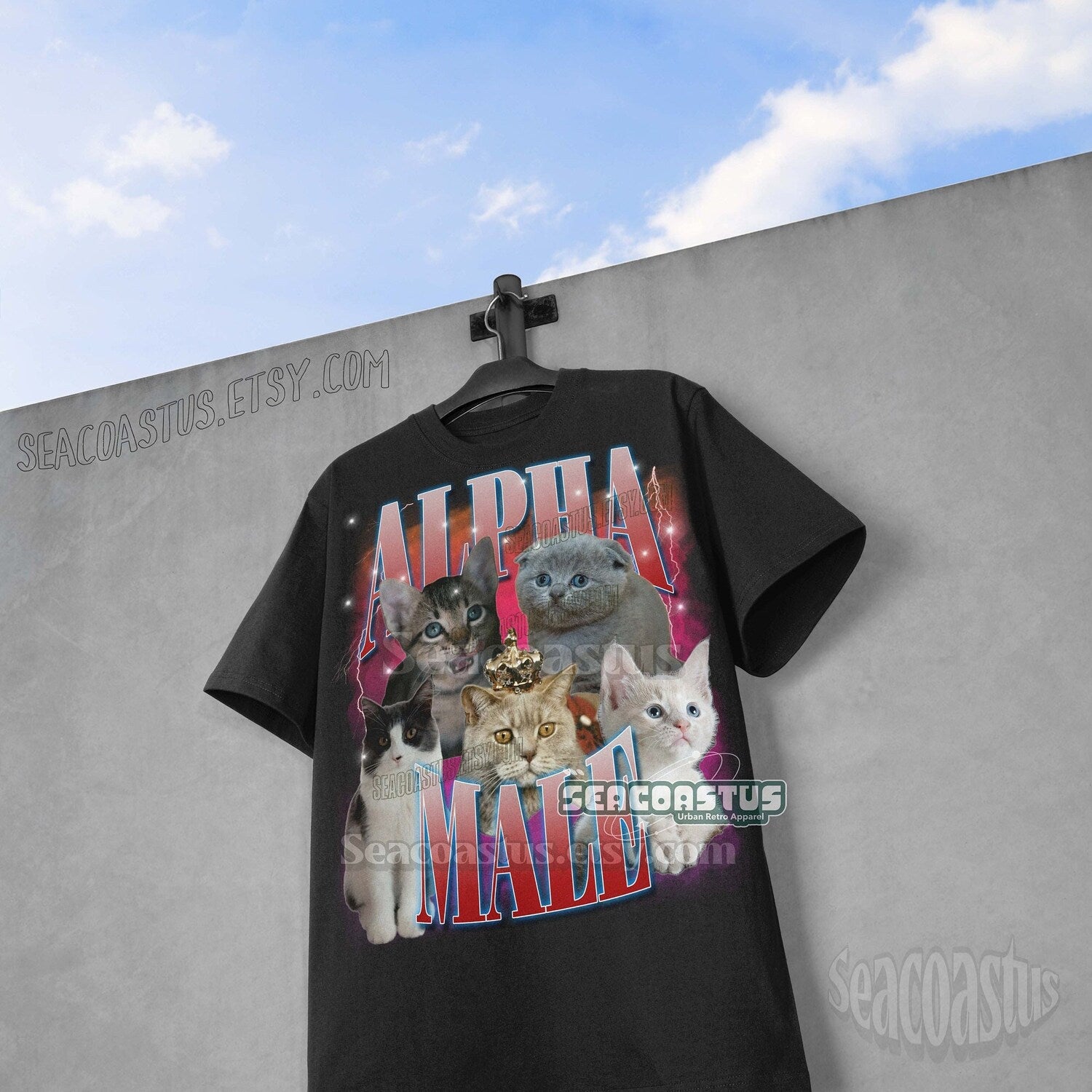 'Alpha Male Cat' Meme Tee - Weird Trendy Adult Graphic Novelty Shirt