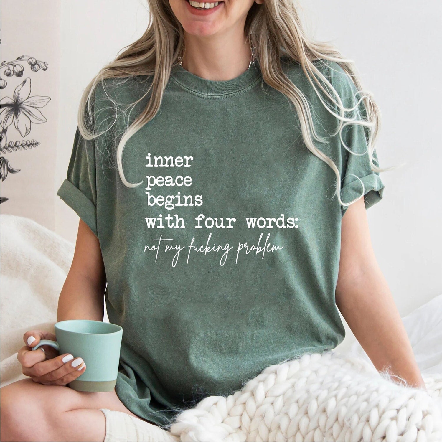 'Inner Peace Begins With Four Words' Hilarious Quote Tee - Funny Best Friend Graphic Novelty Shirt